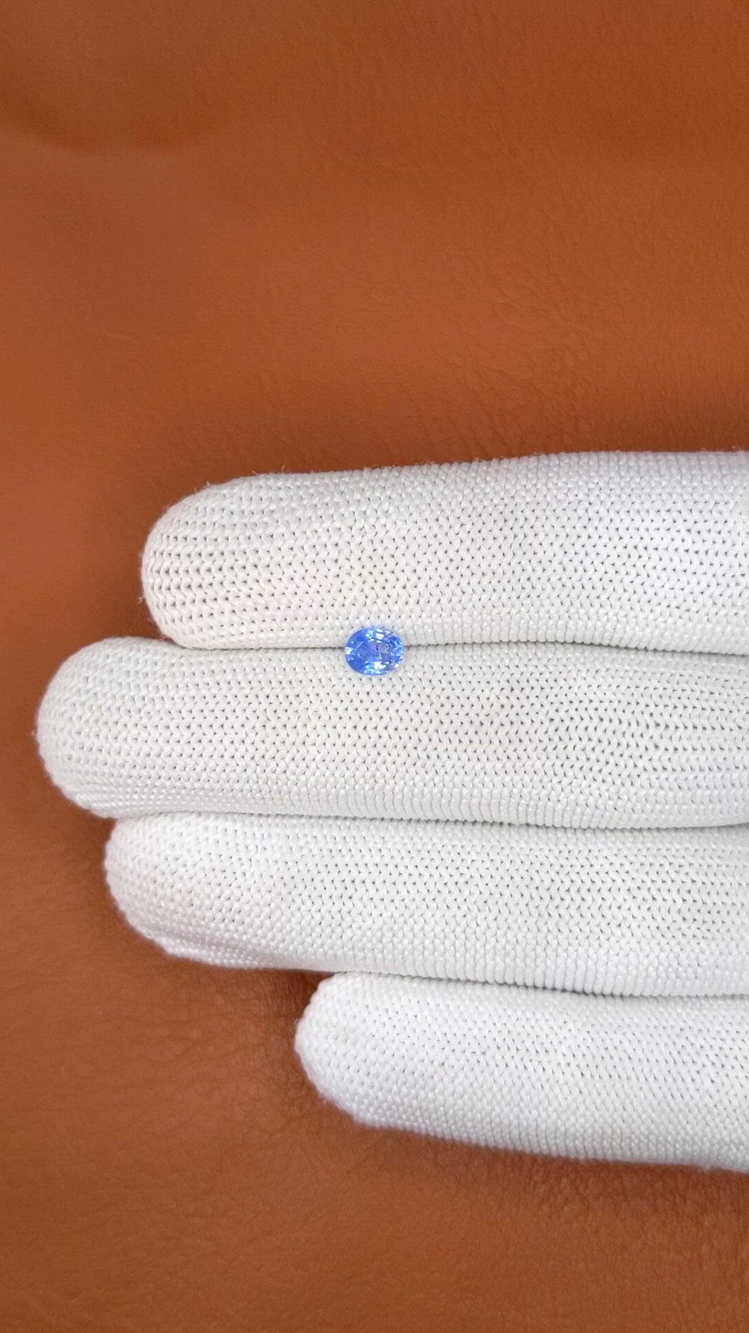 0.56 Ct. Blue Sapphire from Ceylon (Sri Lanka) Size Video