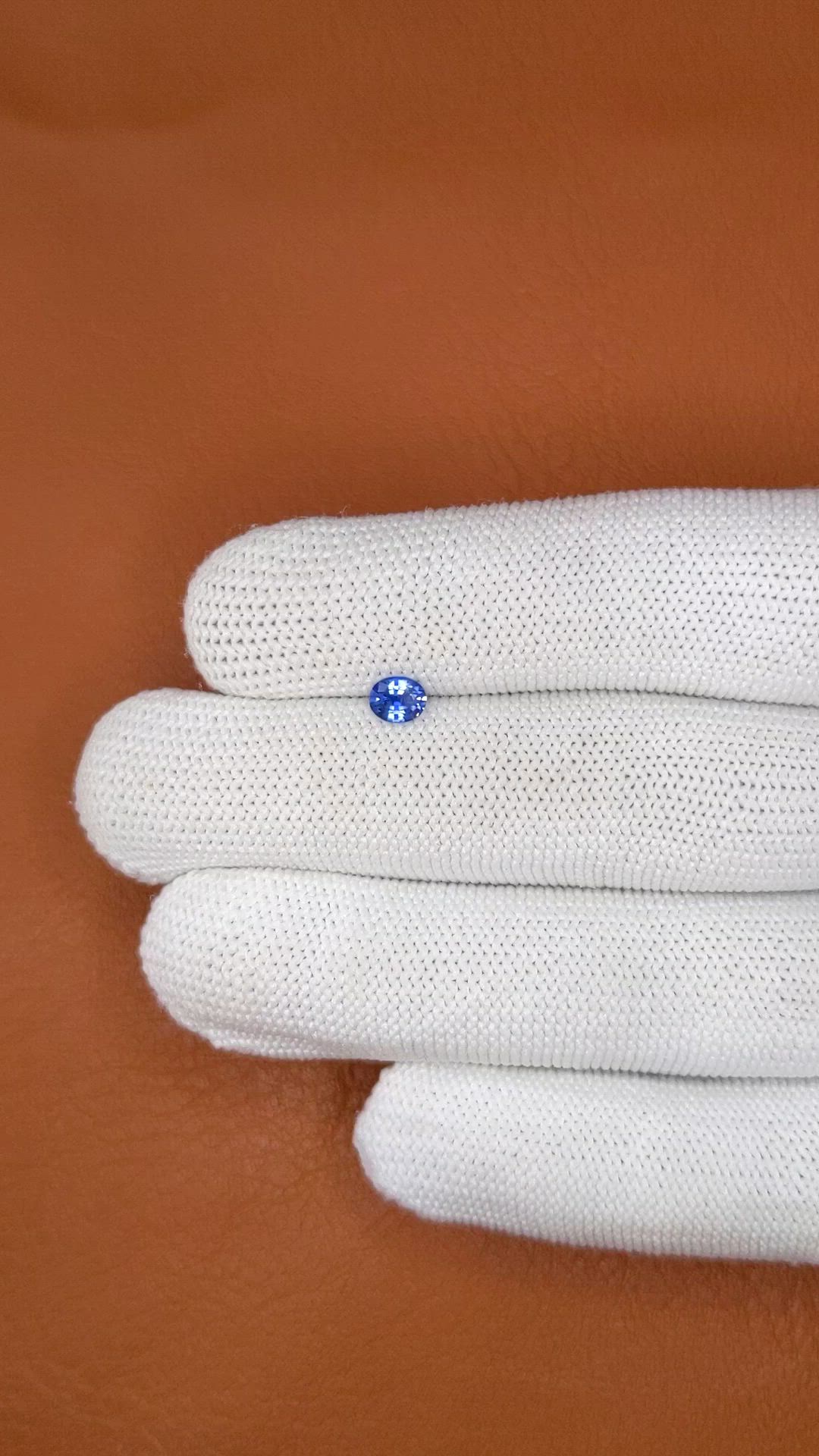 0.39 Ct. Blue Sapphire from Ceylon (Sri Lanka) Size Video