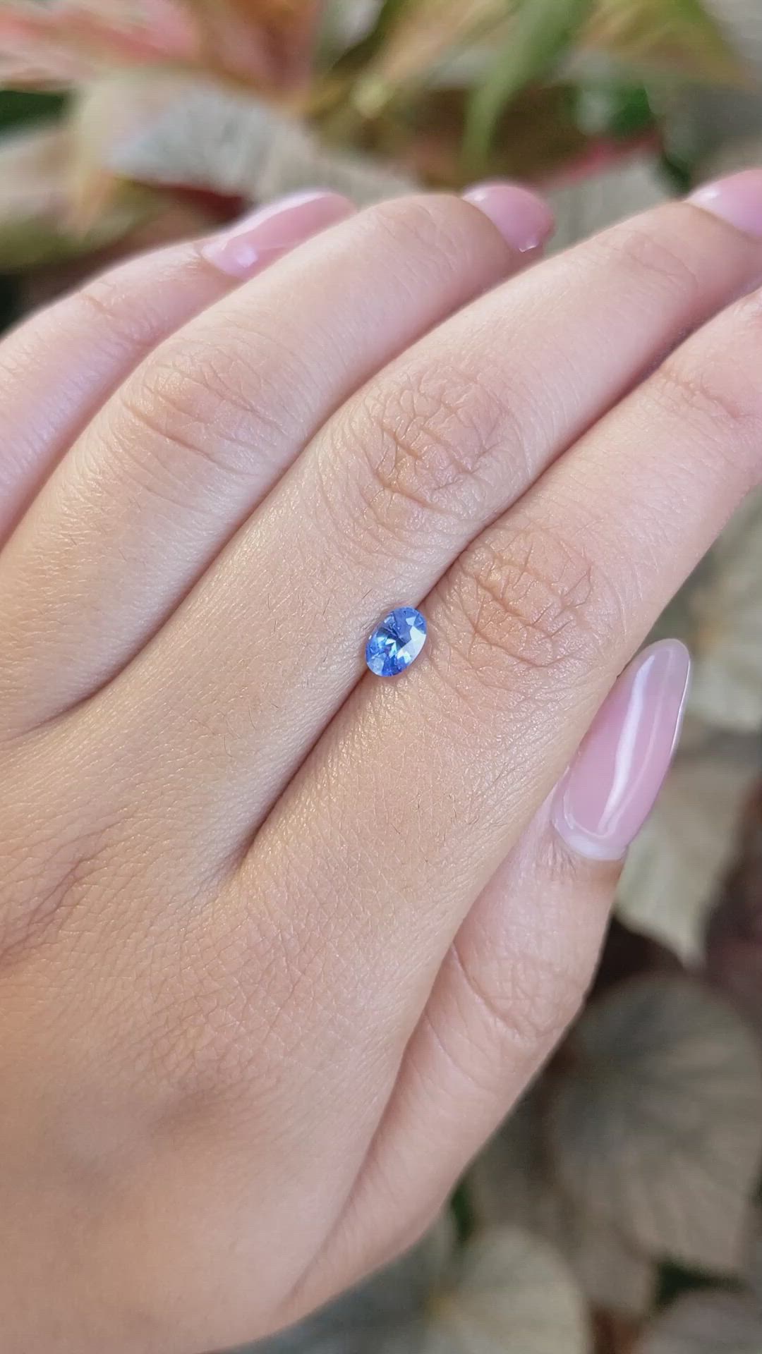 0.57 Ct. Blue Sapphire from Ceylon (Sri Lanka) Size Video