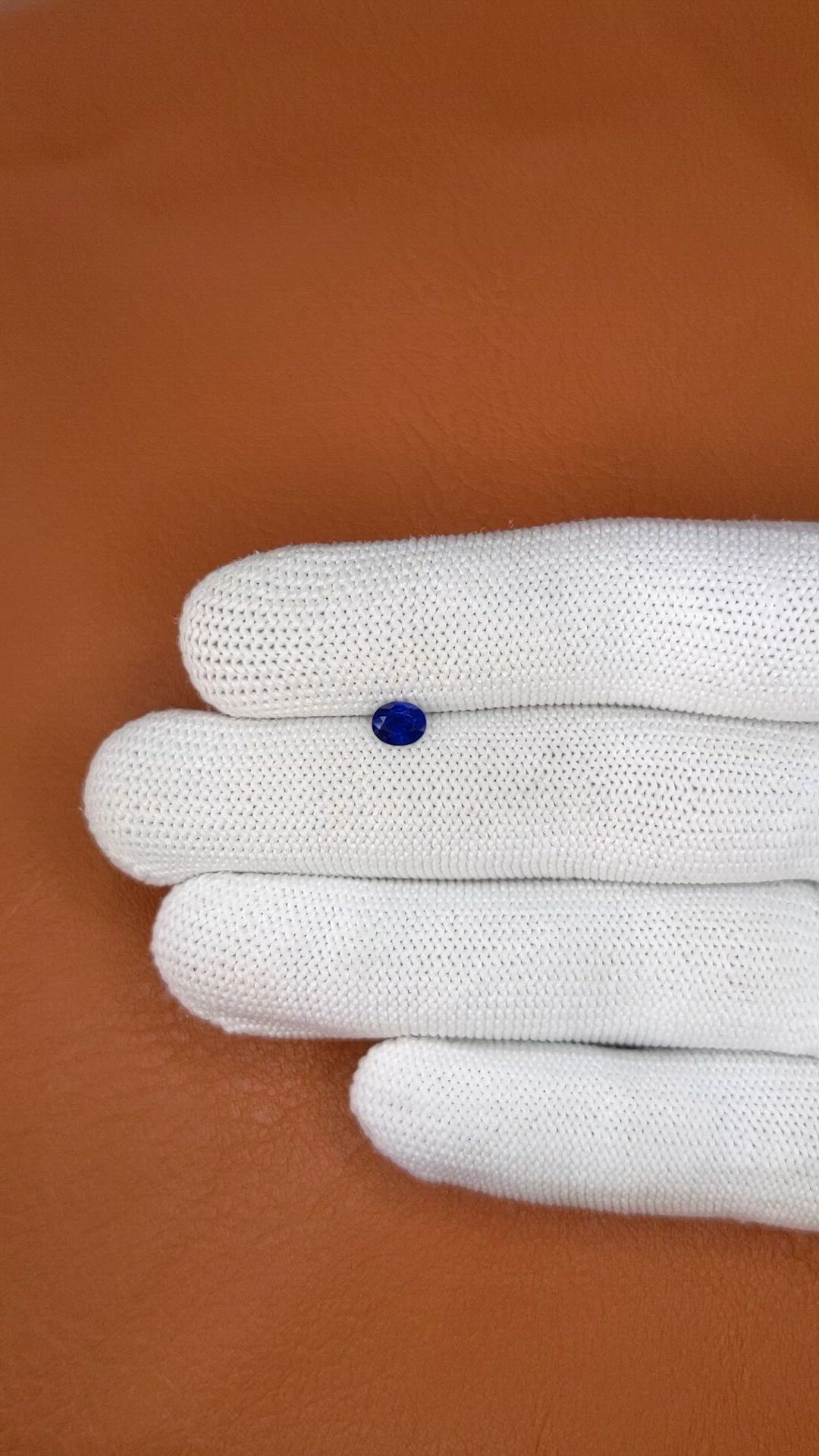 0.53 Ct. Blue Sapphire from Ceylon (Sri Lanka) Size Video