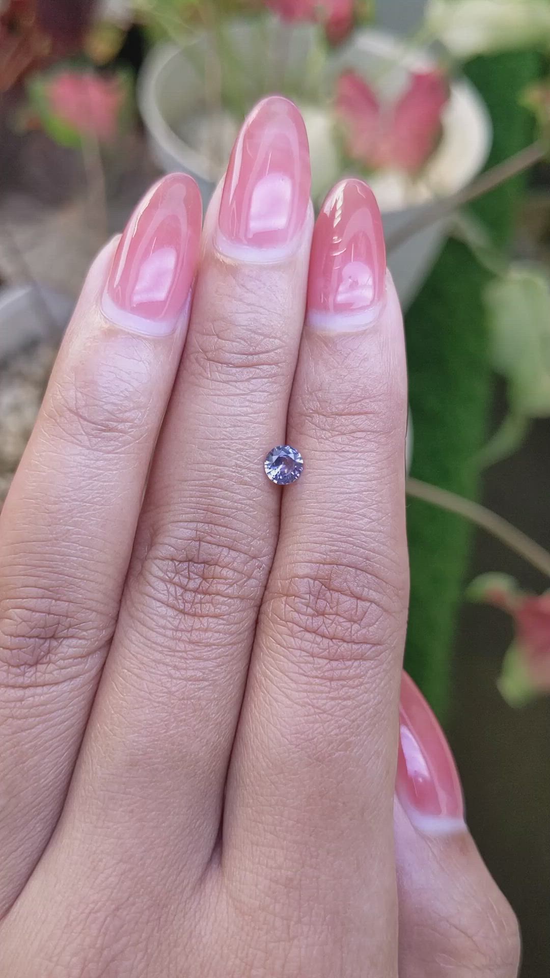 0.33 Ct. Greyish Blue Sapphire from Ceylon (Sri Lanka) Size Video