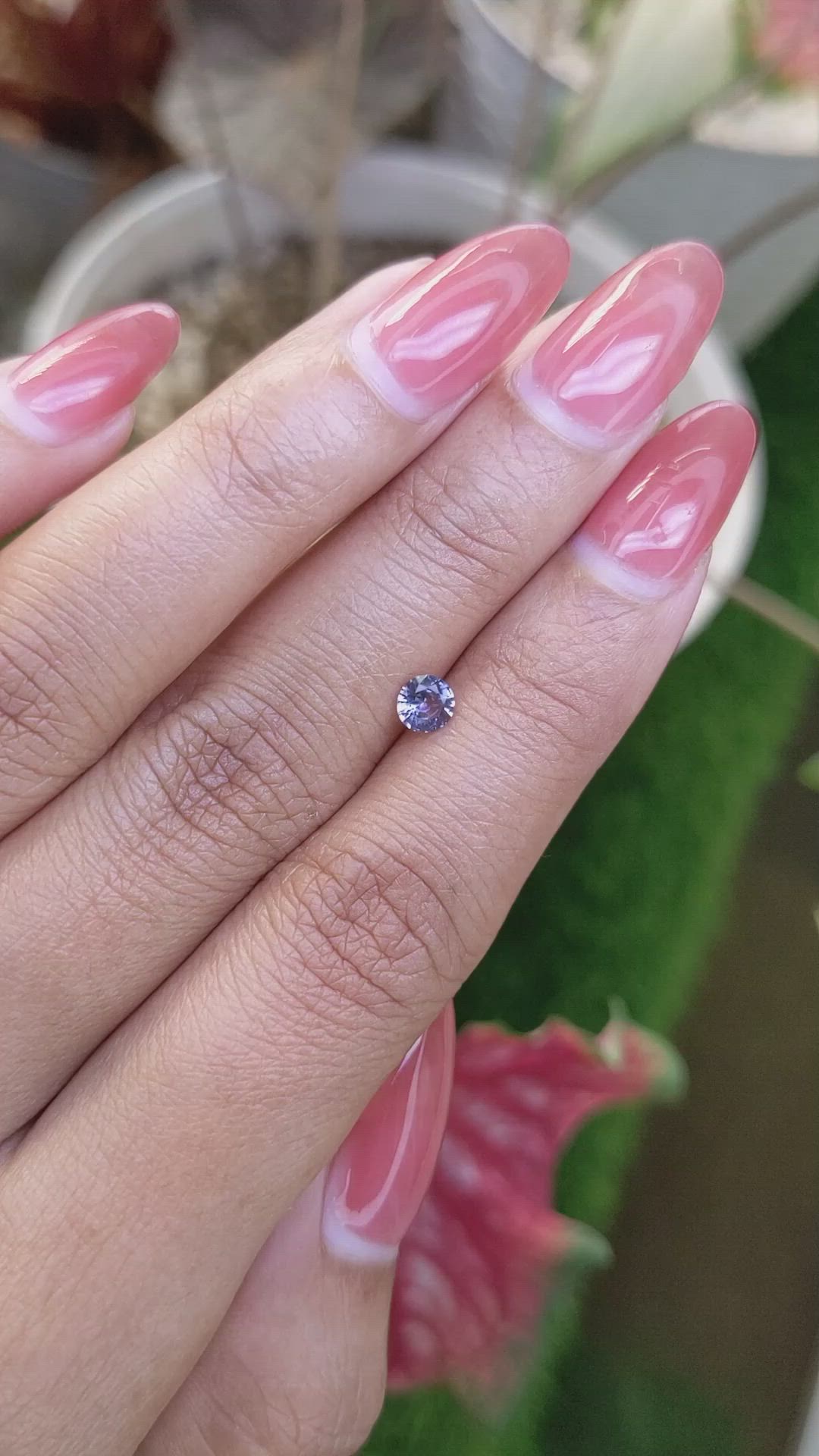 0.33 Ct. Greyish Blue Sapphire from Ceylon (Sri Lanka) Size Video
