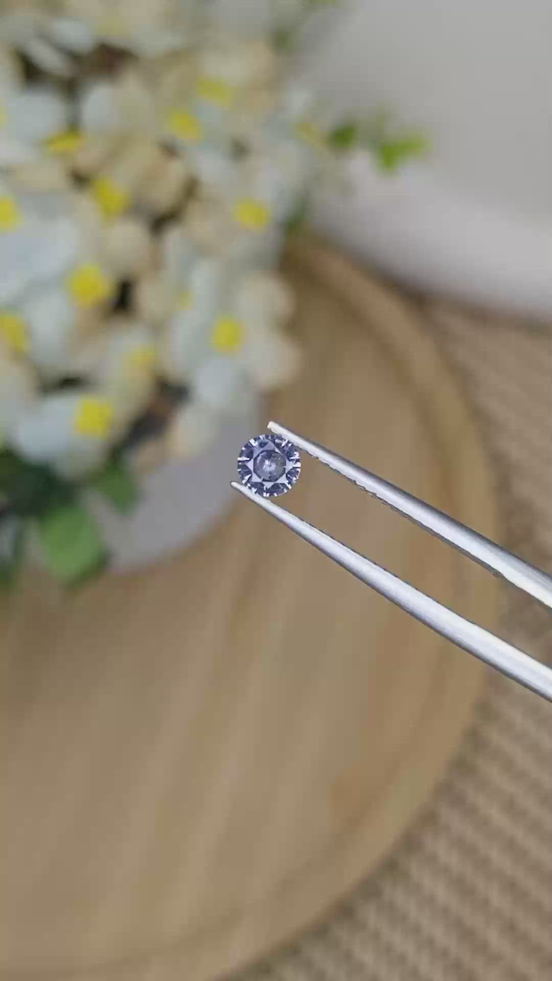 0.33 Ct. Greyish Blue Sapphire from Ceylon (Sri Lanka) Size Video