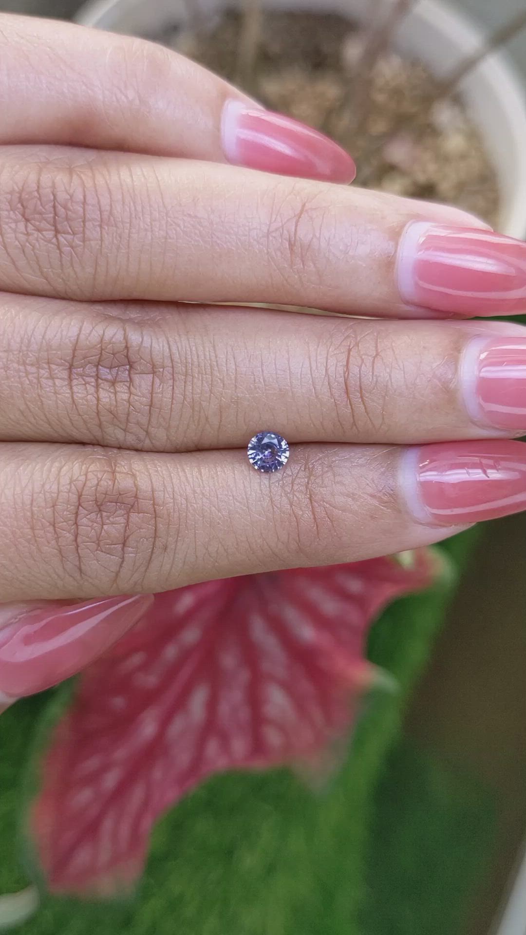 0.33 Ct. Greyish Blue Sapphire from Ceylon (Sri Lanka) Size Video