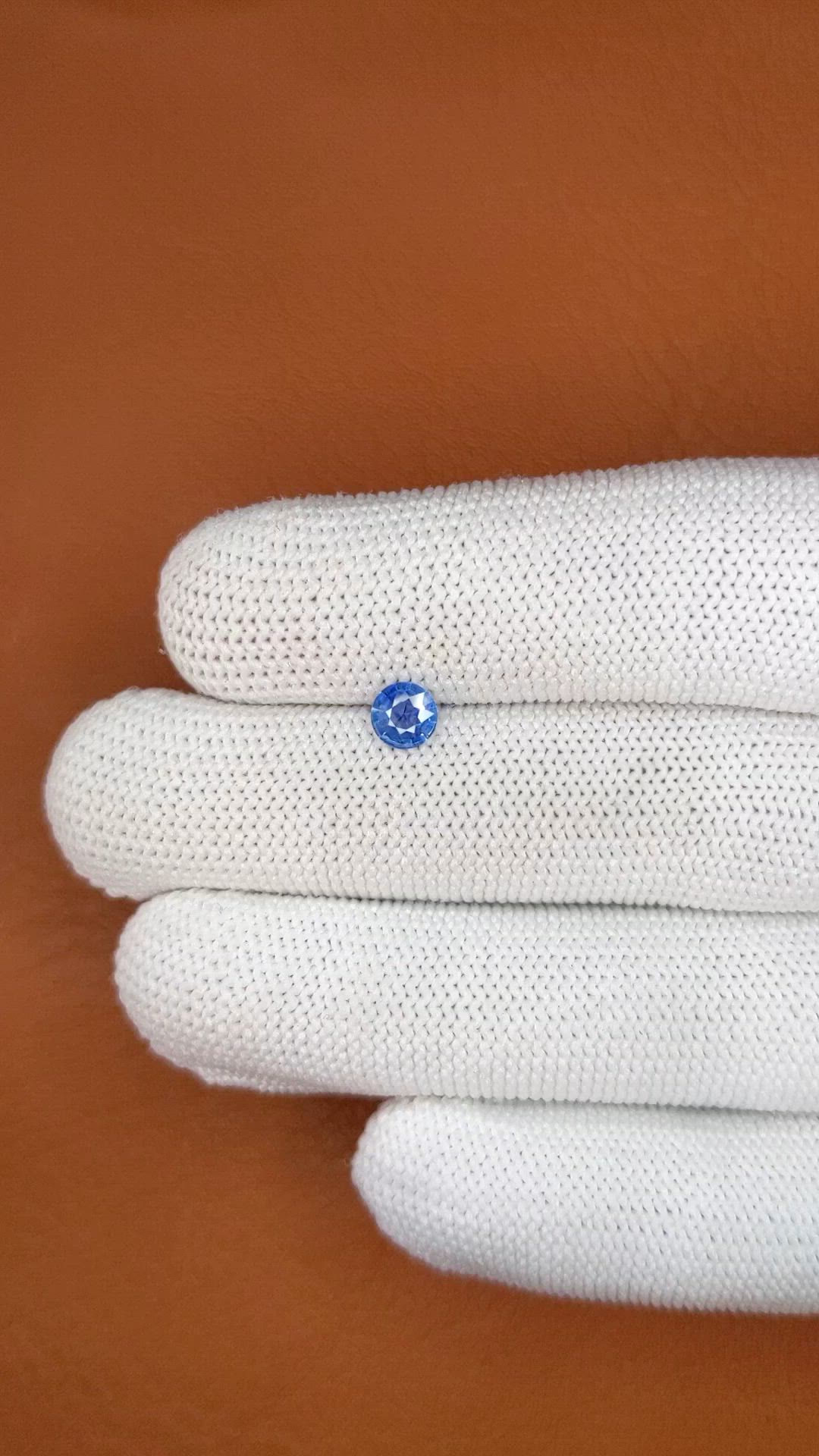 0.43 Ct. Blue Sapphire from Ceylon (Sri Lanka) Size Video