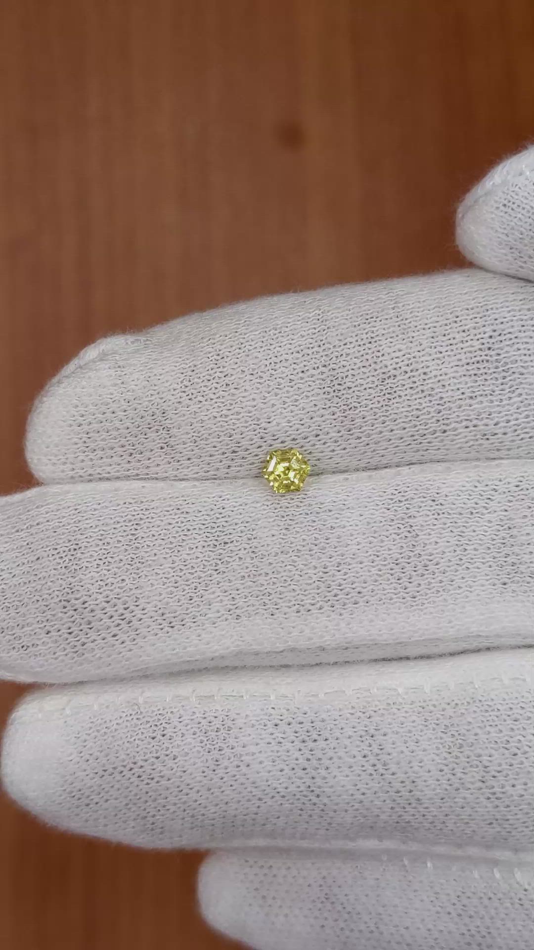 0.29 Ct. Yellow Sapphire from Ceylon (Sri Lanka) Size Video