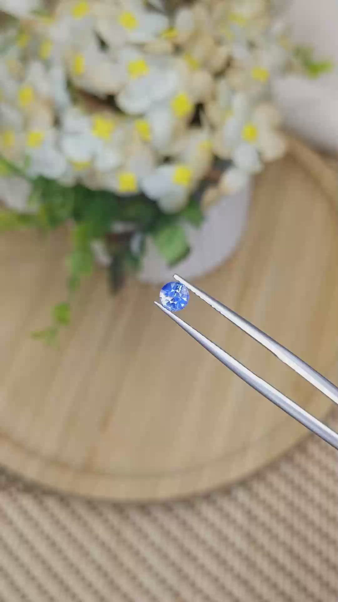 0.49 Ct. Bi Color / Parti Sapphire from Ceylon (Sri Lanka) Size Video