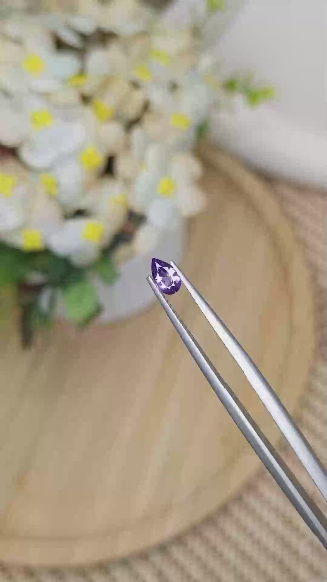 0.37 Ct. Pinkish Purple Sapphire from Ceylon (Sri Lanka) Size Video