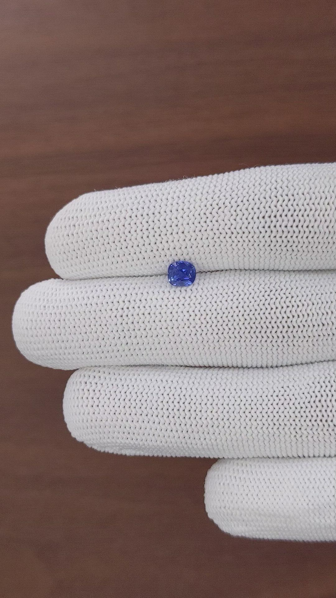0.67 Ct. Blue Sapphire from Madagascar Size Video