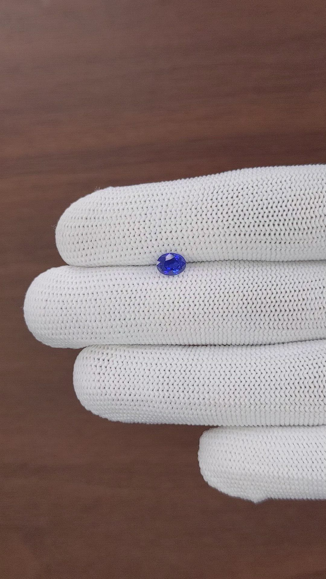 0.75 Ct. Blue Sapphire from Tanzania Size Video