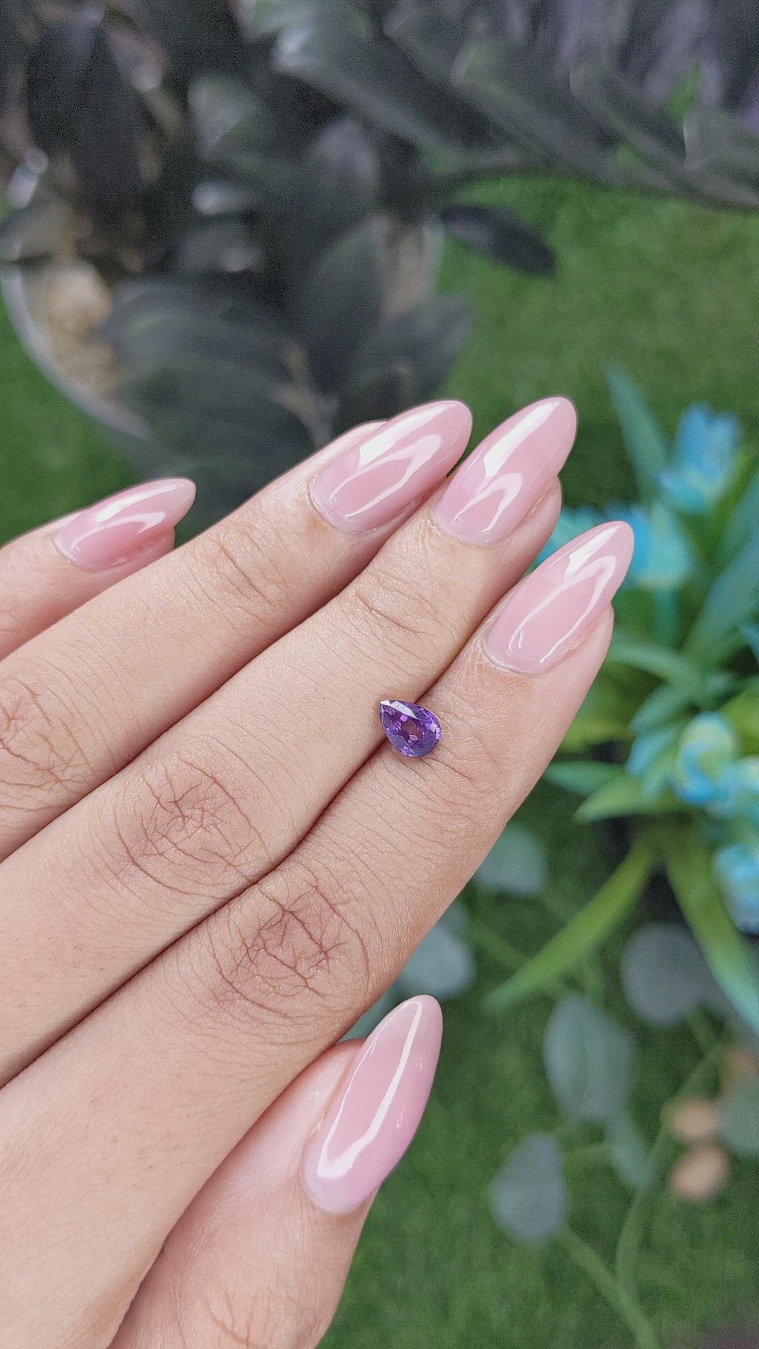 0.67 Ct. Purple Sapphire from Tanzania Size Video