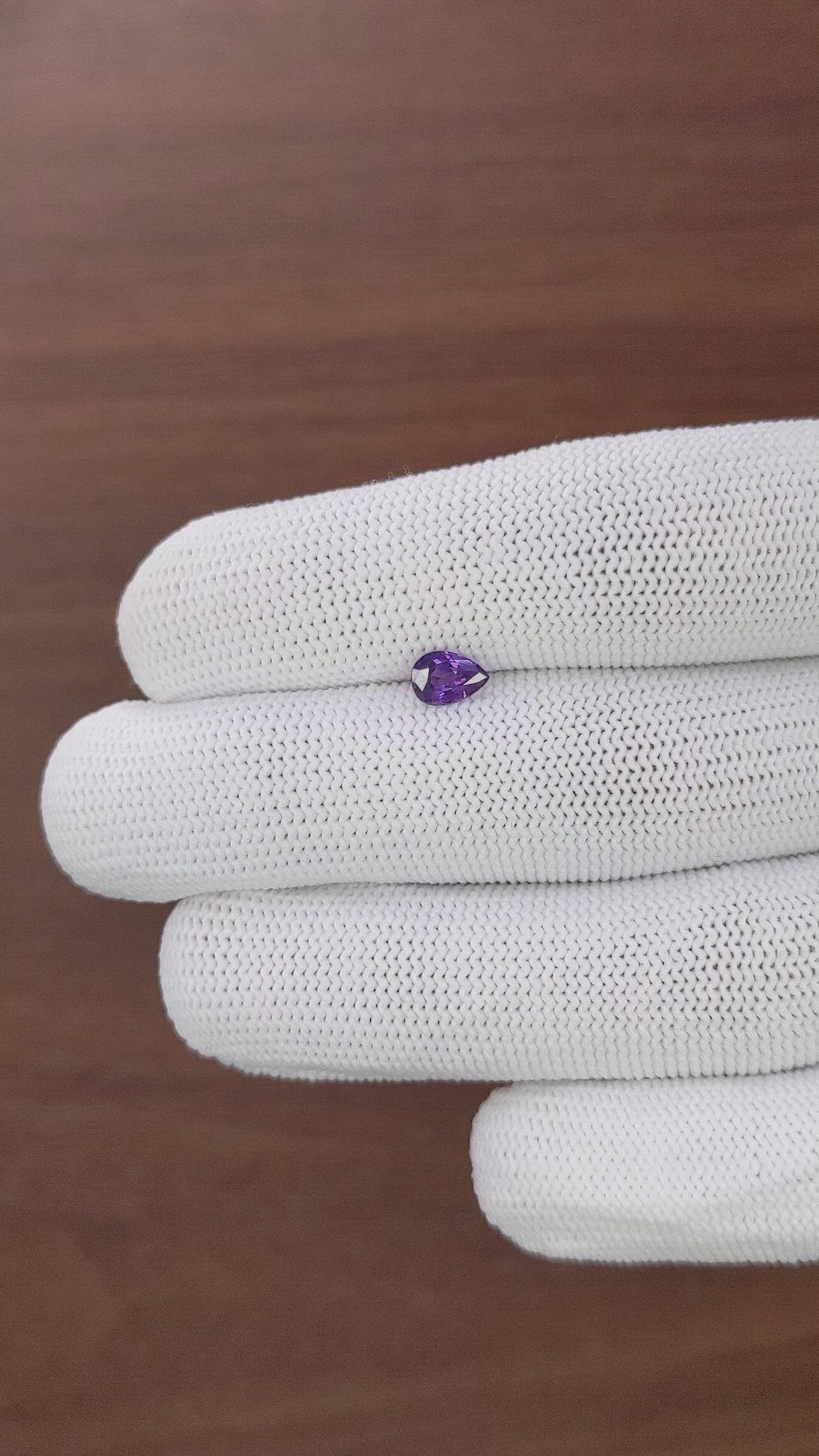 0.67 Ct. Purple Sapphire from Tanzania Size Video