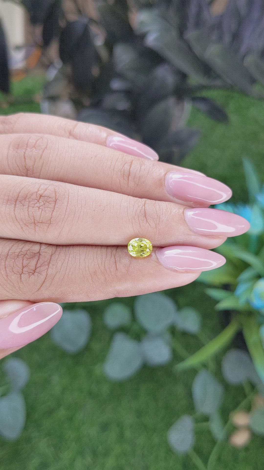 0.97 Ct. Greenish Yellow Sapphire from Tanzania Size Video