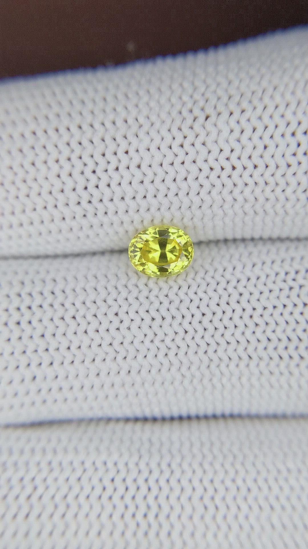 0.97 Ct. Greenish Yellow Sapphire from Tanzania Size Video