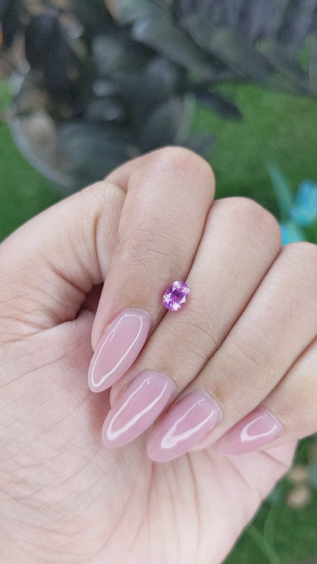0.71 Ct. Pinkish Purple Sapphire from Tanzania Size Video
