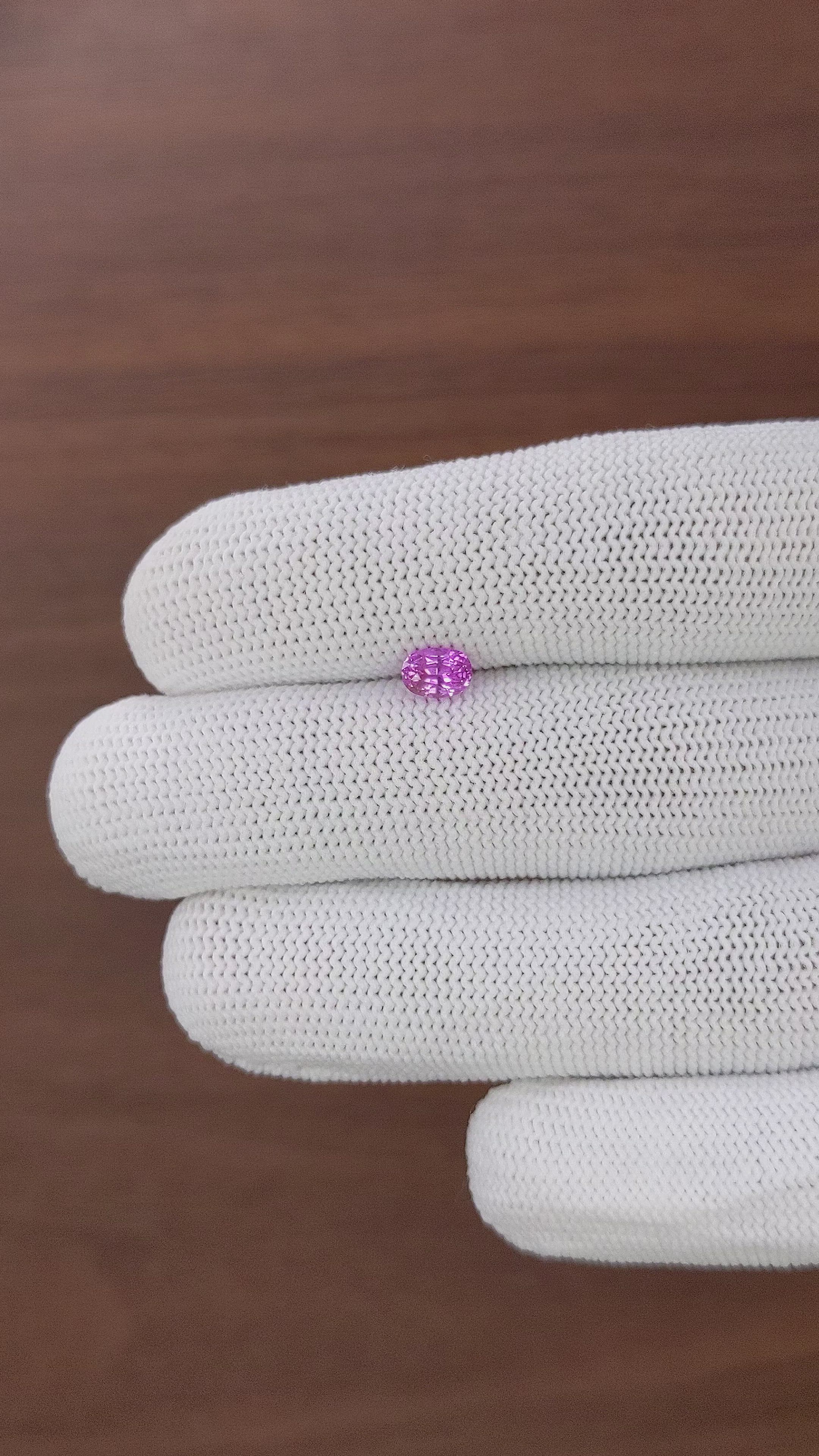 0.71 Ct. Pinkish Purple Sapphire from Tanzania Size Video