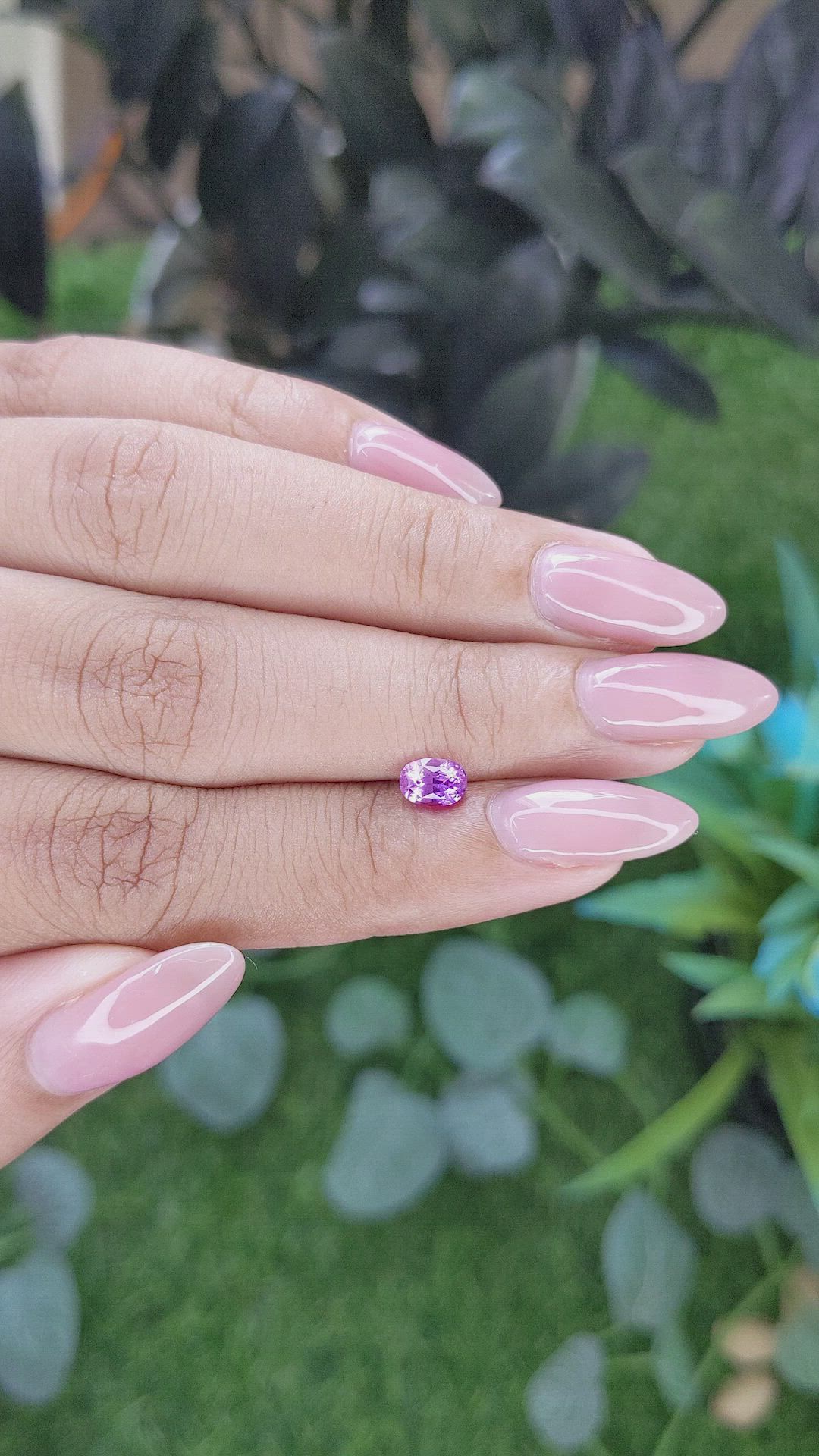 0.71 Ct. Pinkish Purple Sapphire from Tanzania Size Video