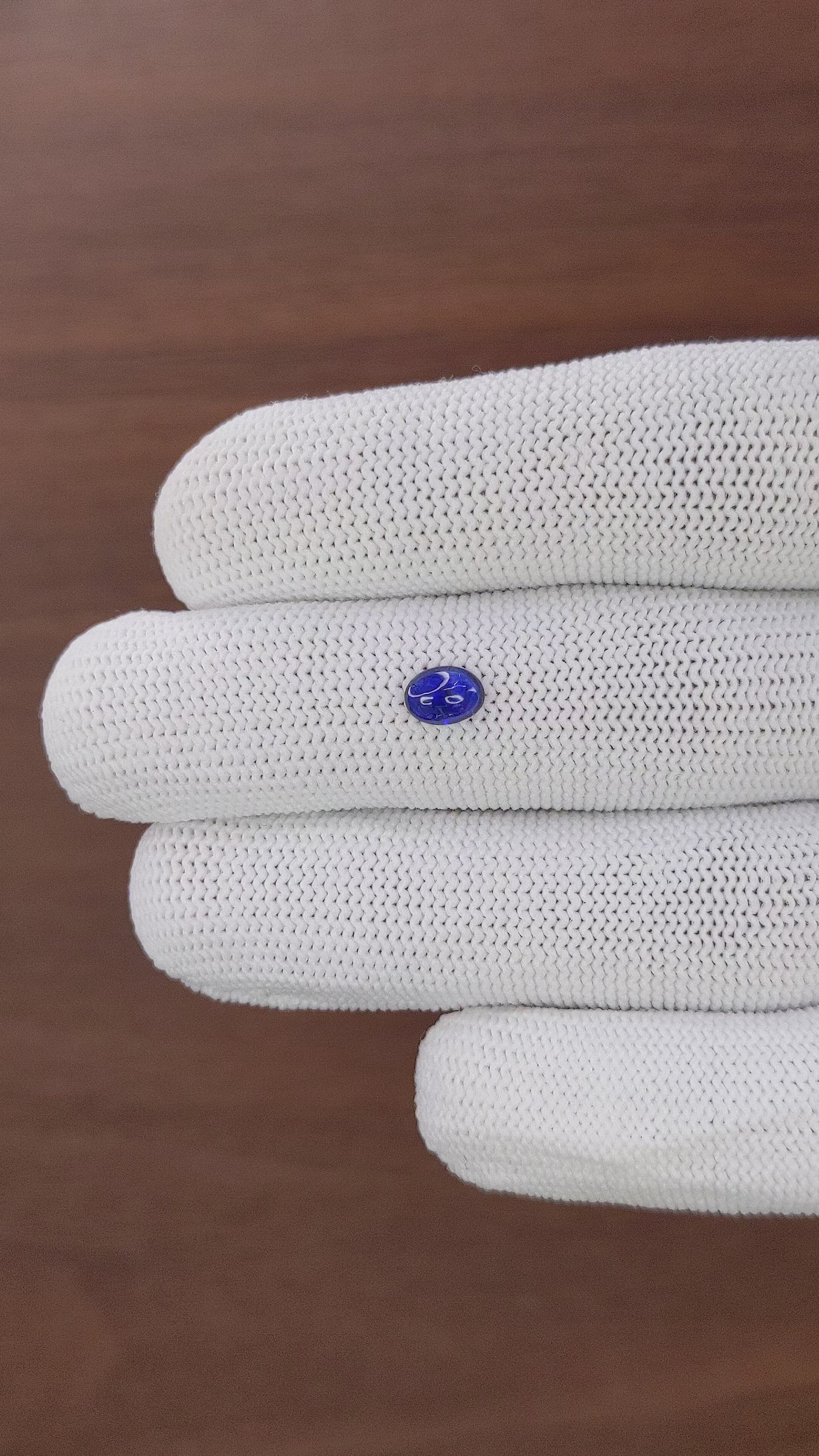0.69 Ct. Blue Cabochon Sapphire from Tanzania Size Video