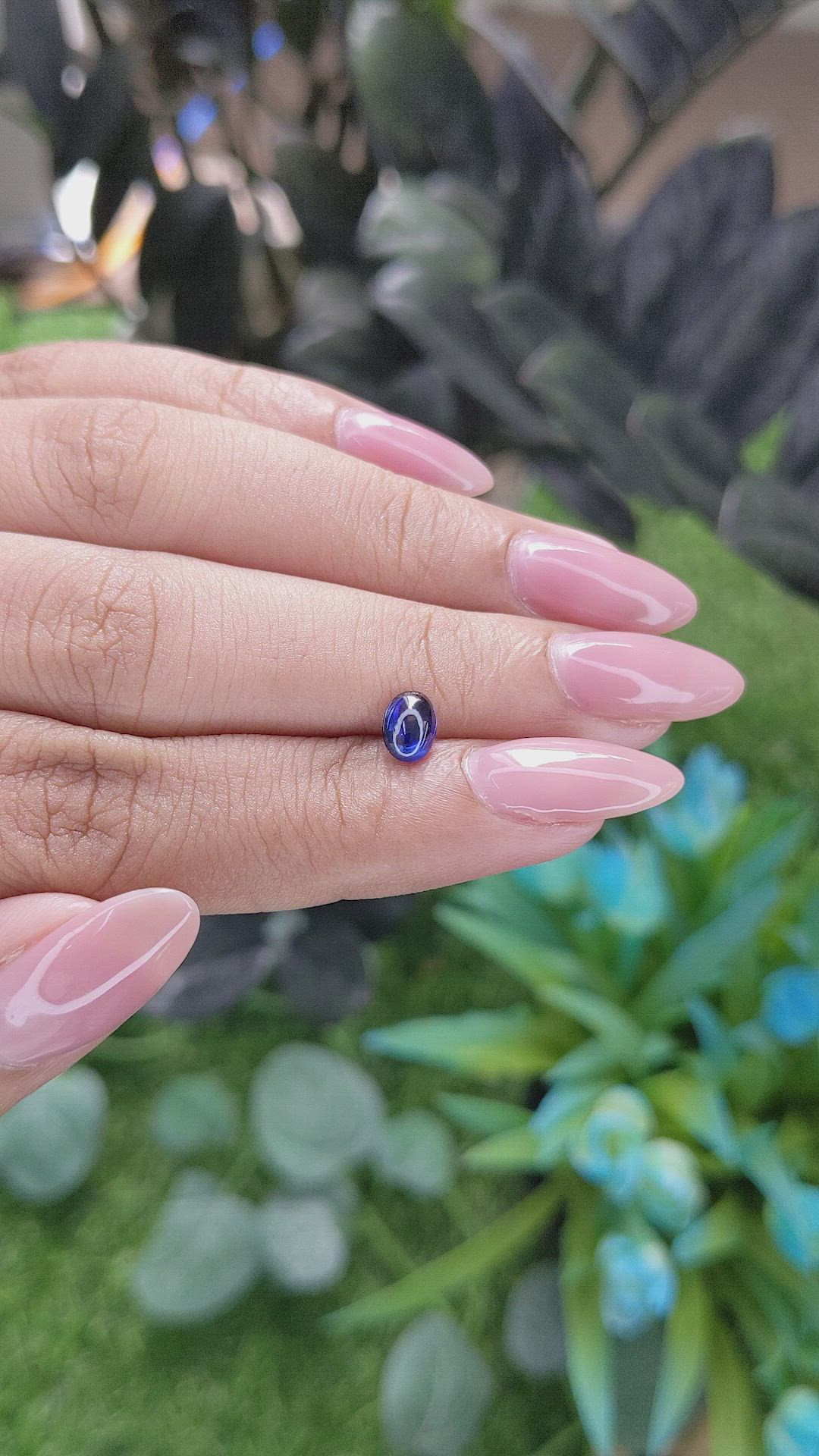 0.69 Ct. Blue Cabochon Sapphire from Tanzania Size Video