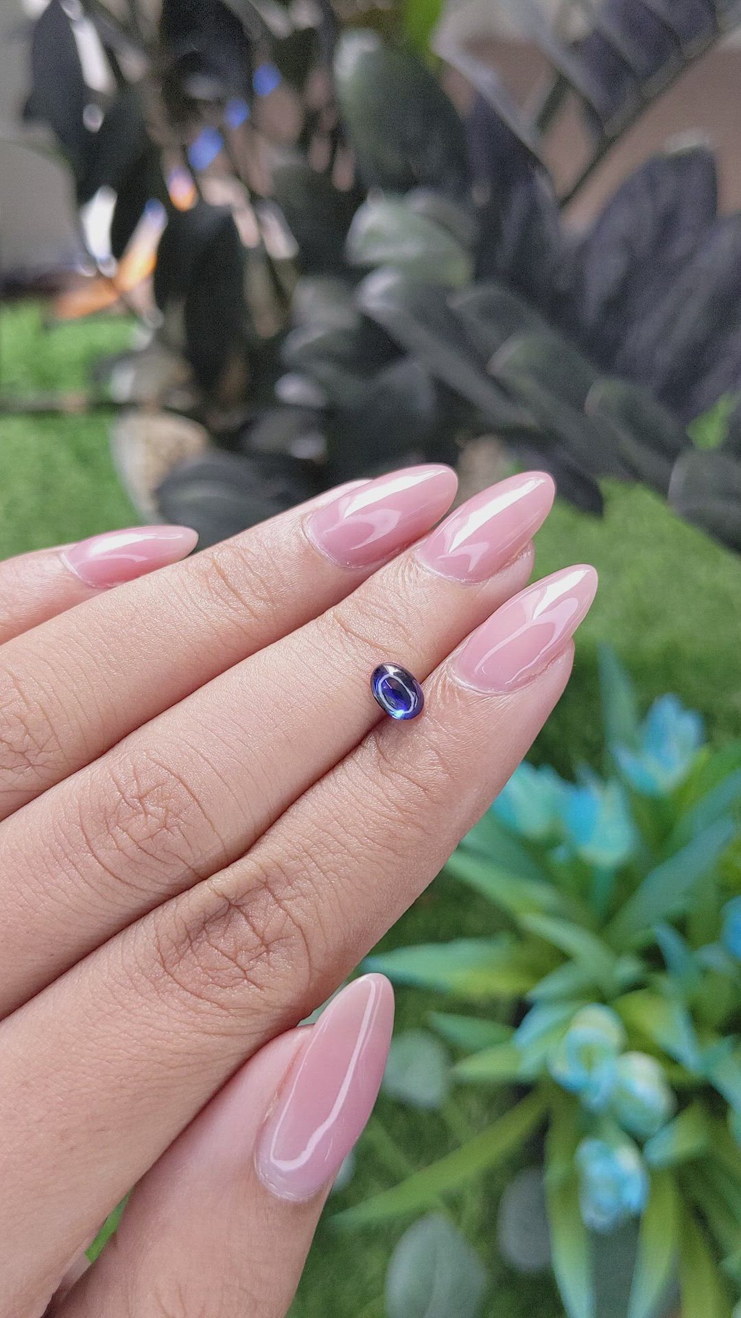 0.69 Ct. Blue Cabochon Sapphire from Tanzania Size Video