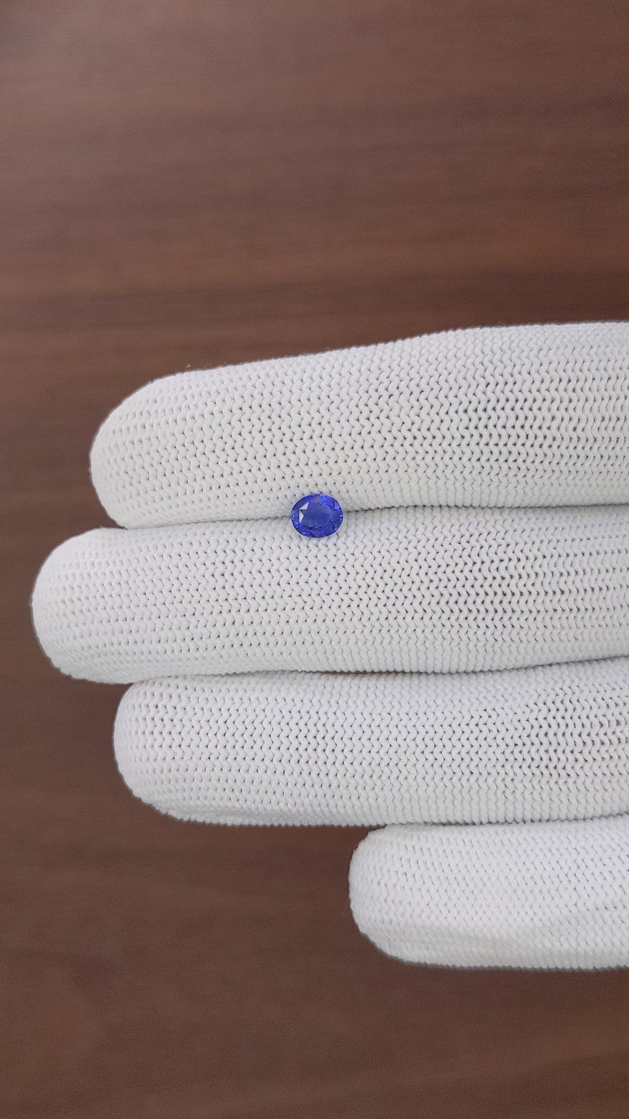 0.61 Ct. Blue Sapphire from Tanzania Size Video
