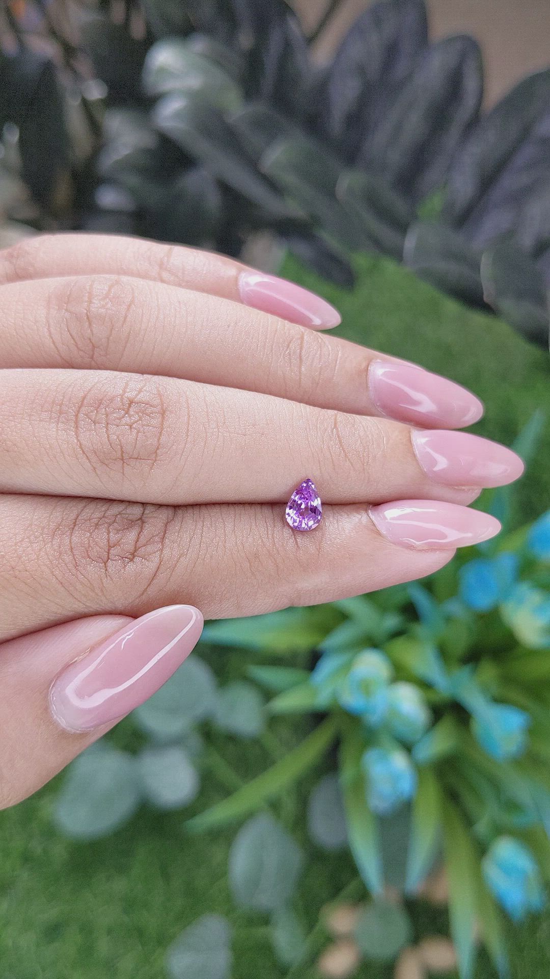 0.62 Ct. Pinkish Purple Sapphire from Tanzania Size Video
