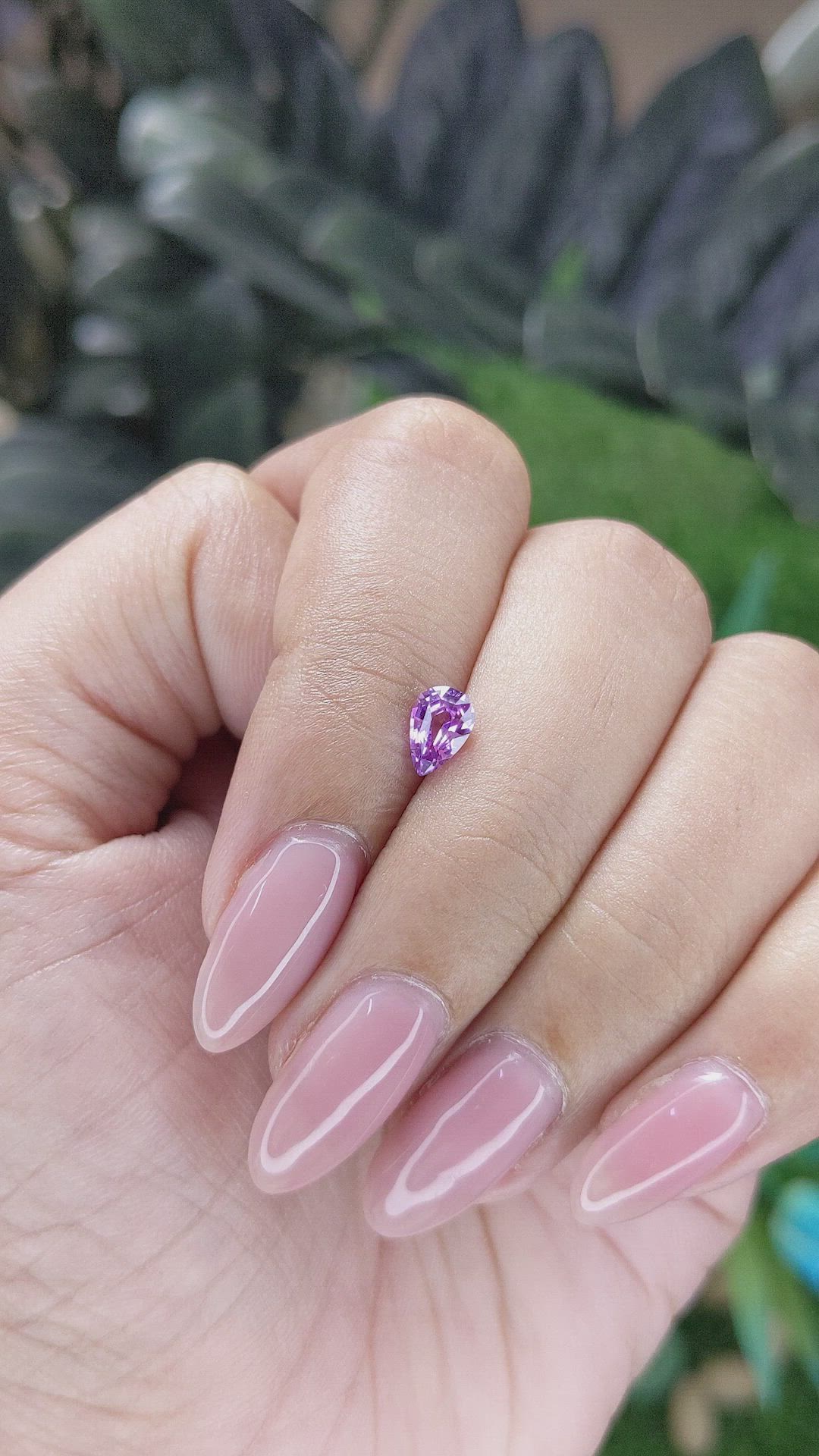 0.62 Ct. Pinkish Purple Sapphire from Tanzania Size Video