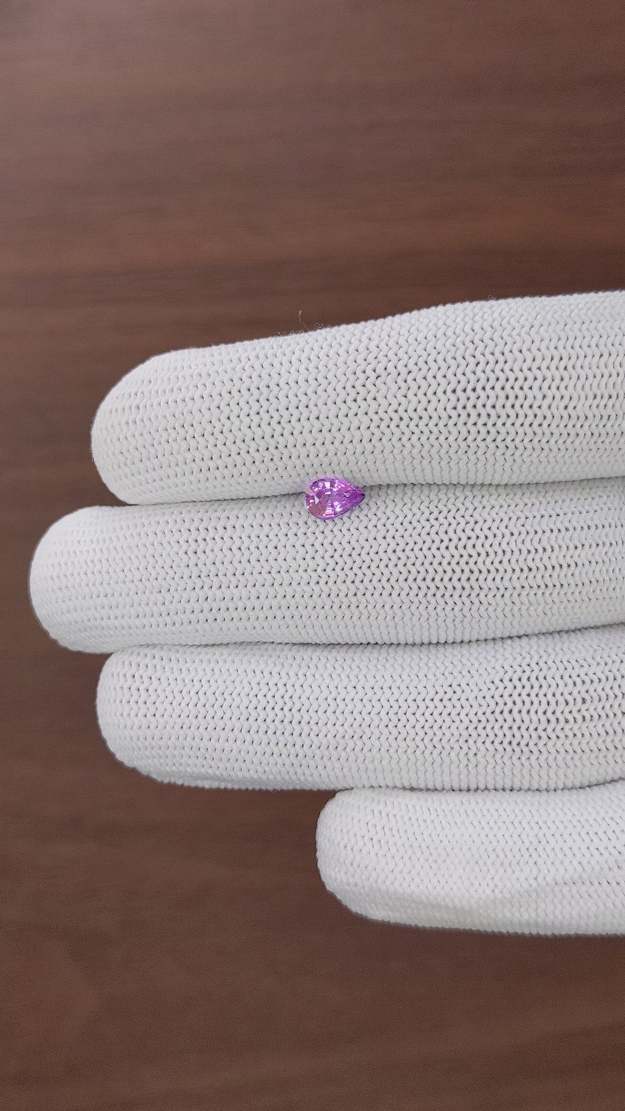 0.62 Ct. Pinkish Purple Sapphire from Tanzania Size Video