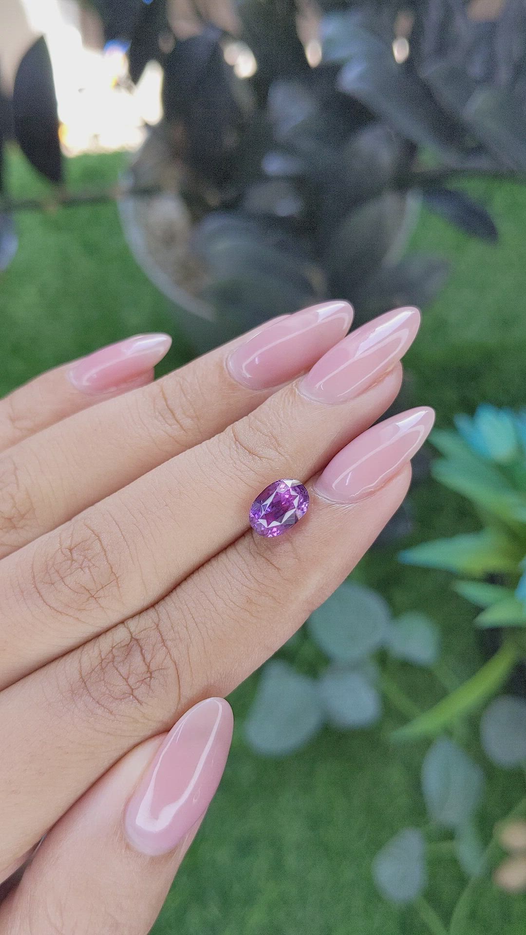 2.35 Ct. Bluish Purple Sapphire from Tanzania Size Video