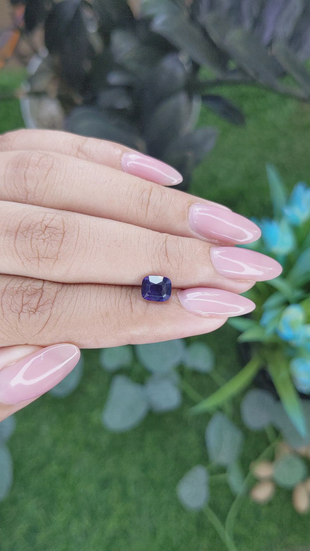 1.56 Ct. Purplish Blue Sapphire from Tanzania Size Video
