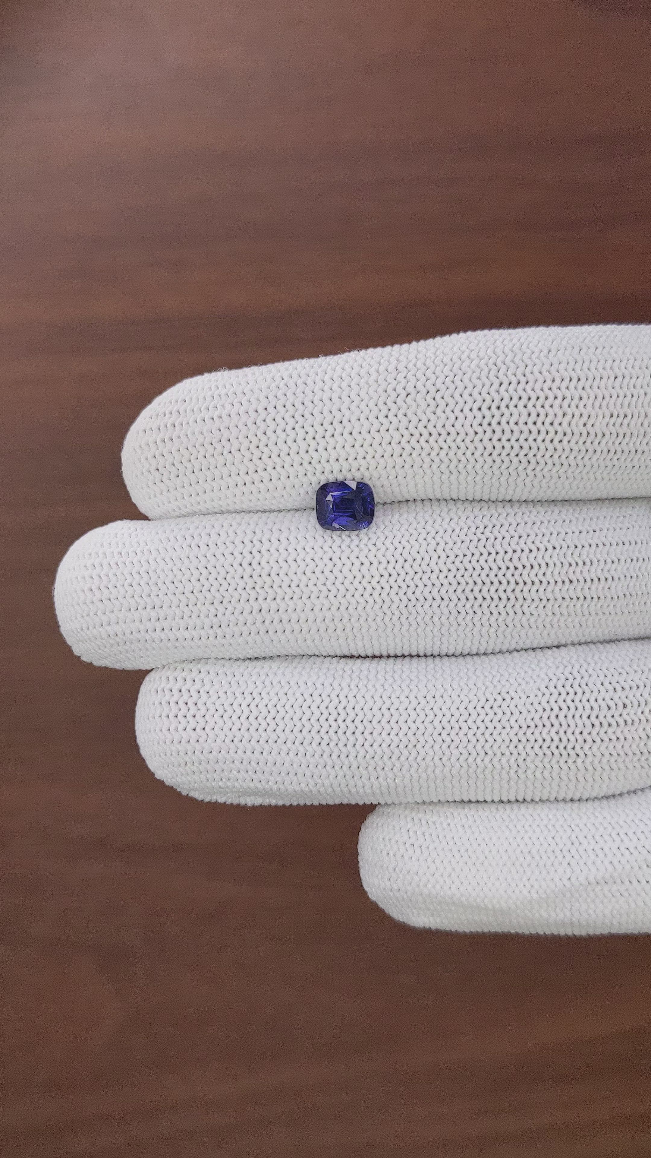 1.56 Ct. Purplish Blue Sapphire from Tanzania Size Video