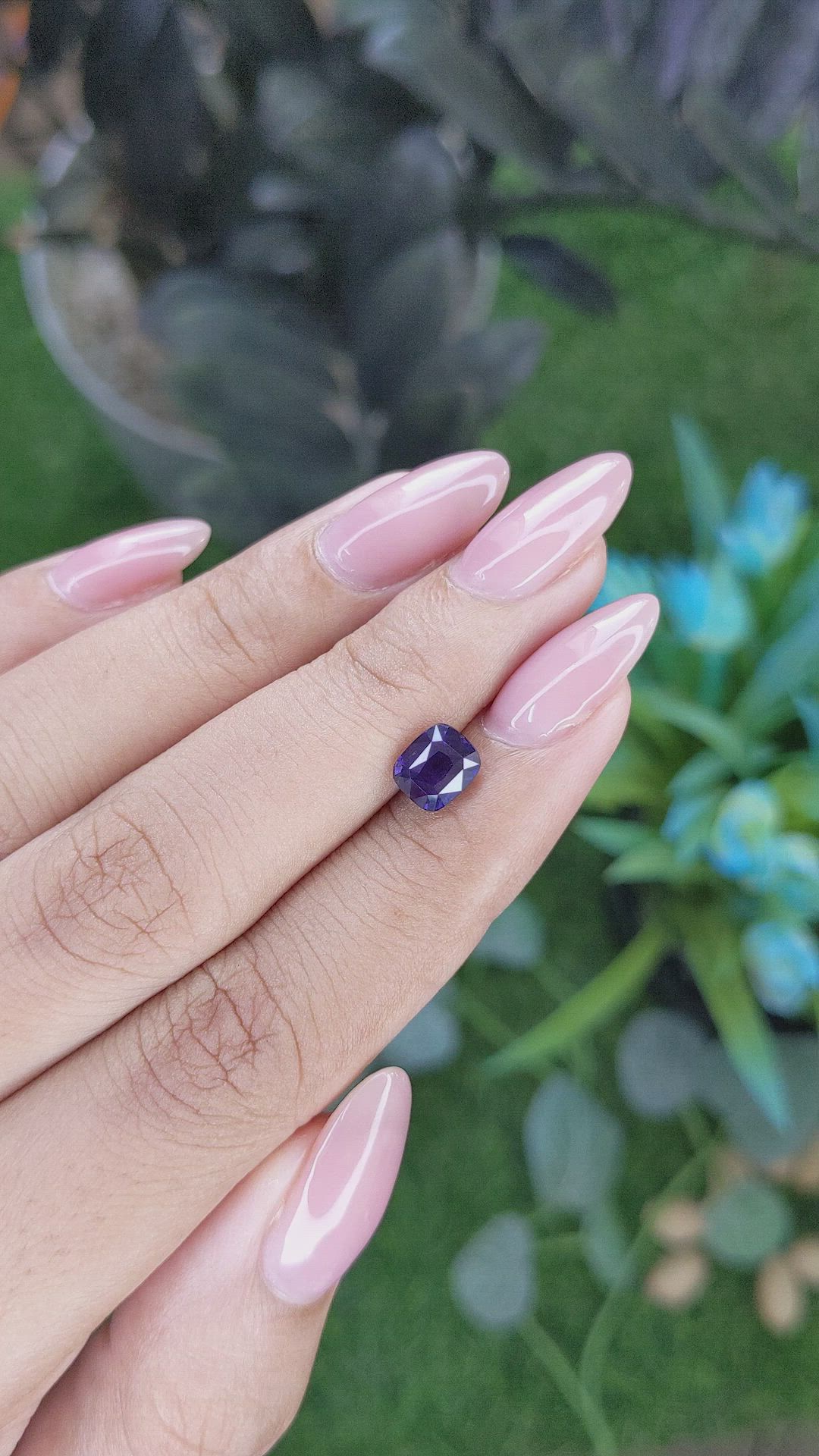 1.56 Ct. Purplish Blue Sapphire from Tanzania Size Video