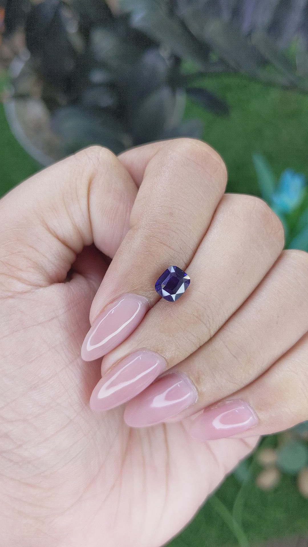 1.56 Ct. Purplish Blue Sapphire from Tanzania Size Video