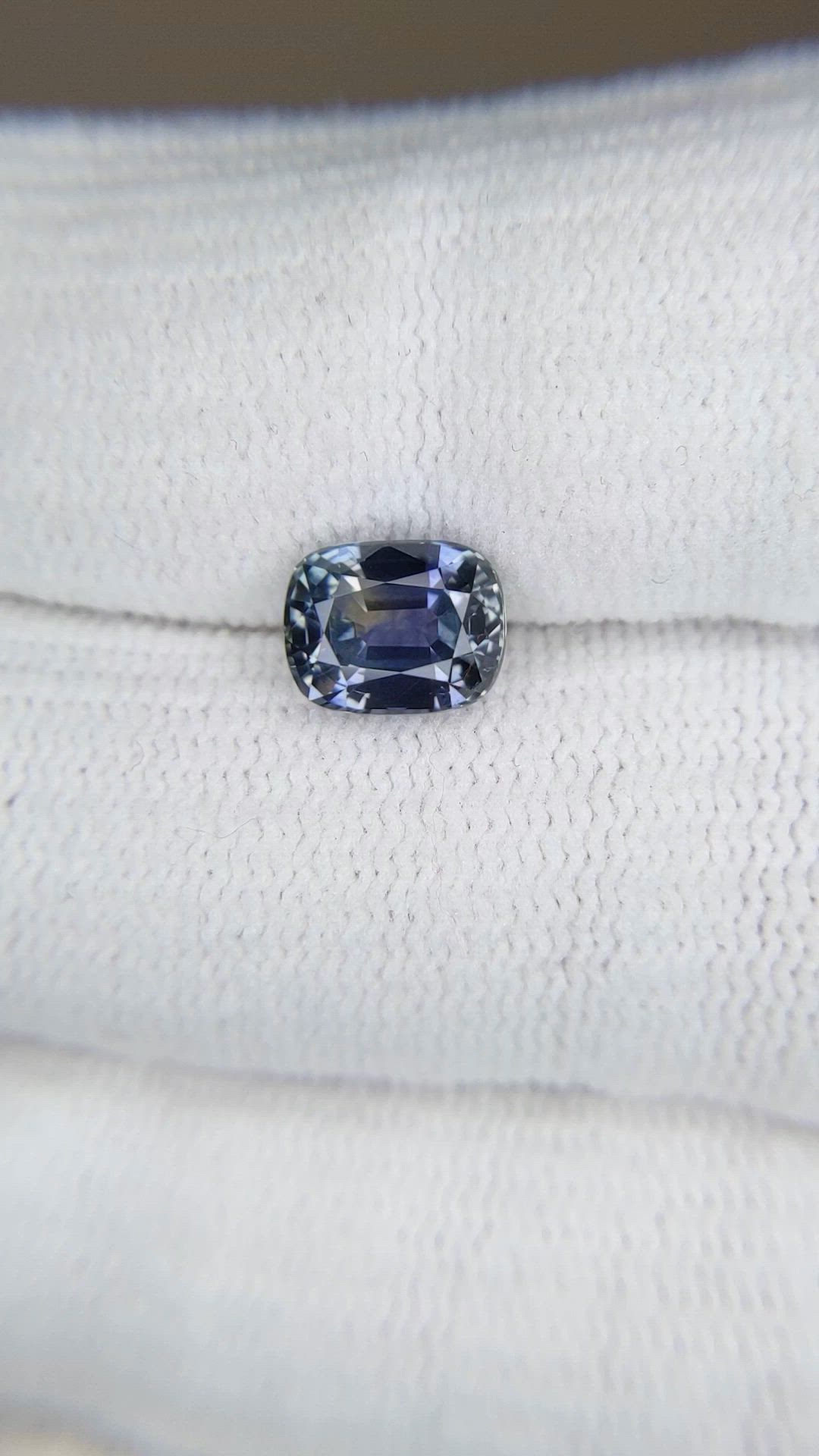 1.98 Ct. Purplish Blue Sapphire from Montana Size Video