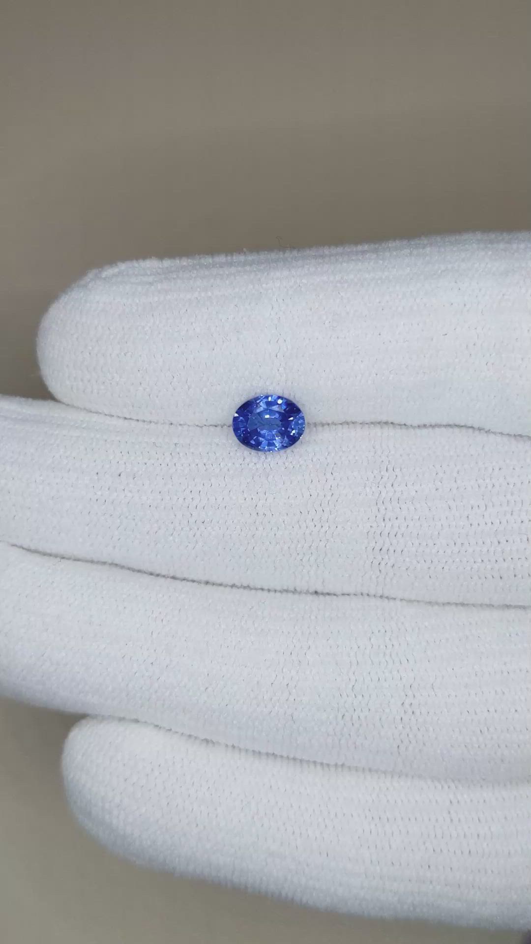 1.62 Ct. Blue Sapphire from Ceylon (Sri Lanka) Size Video