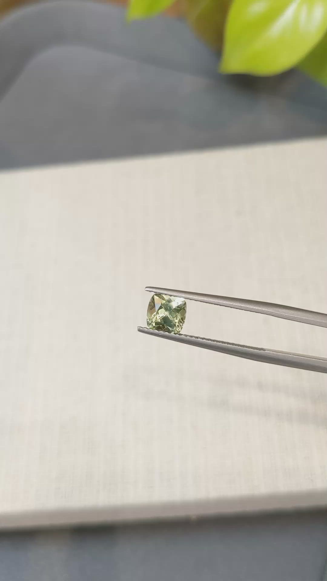 1.36 Ct. Greenish Yellow Sapphire from Montana Size Video