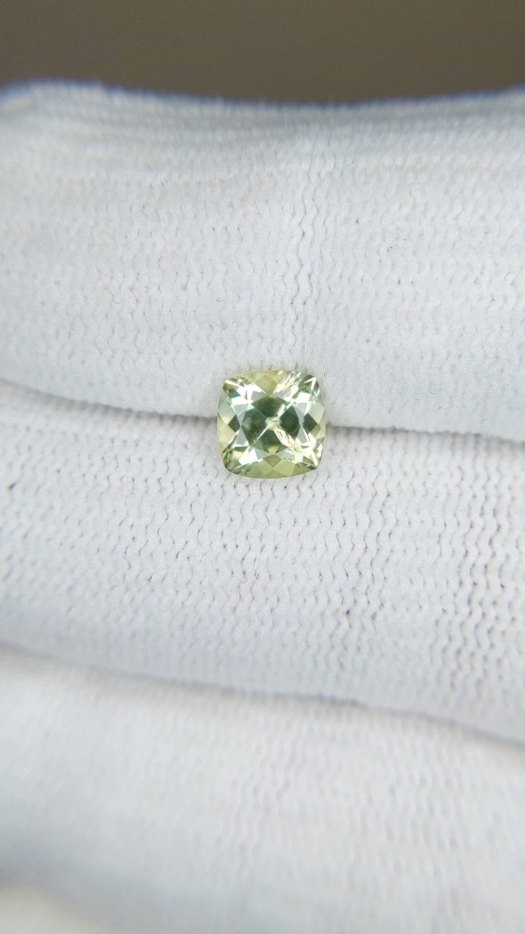 1.36 Ct. Greenish Yellow Sapphire from Montana Size Video