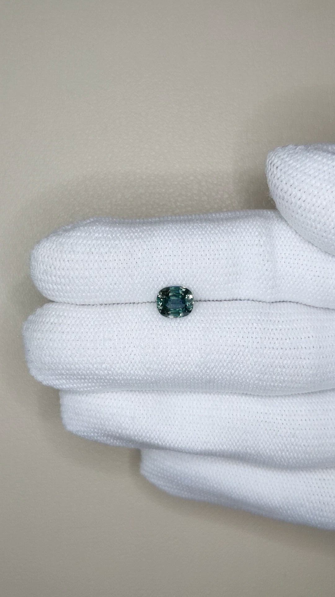 1.38 Ct. Bluish Green Sapphire from Montana Size Video