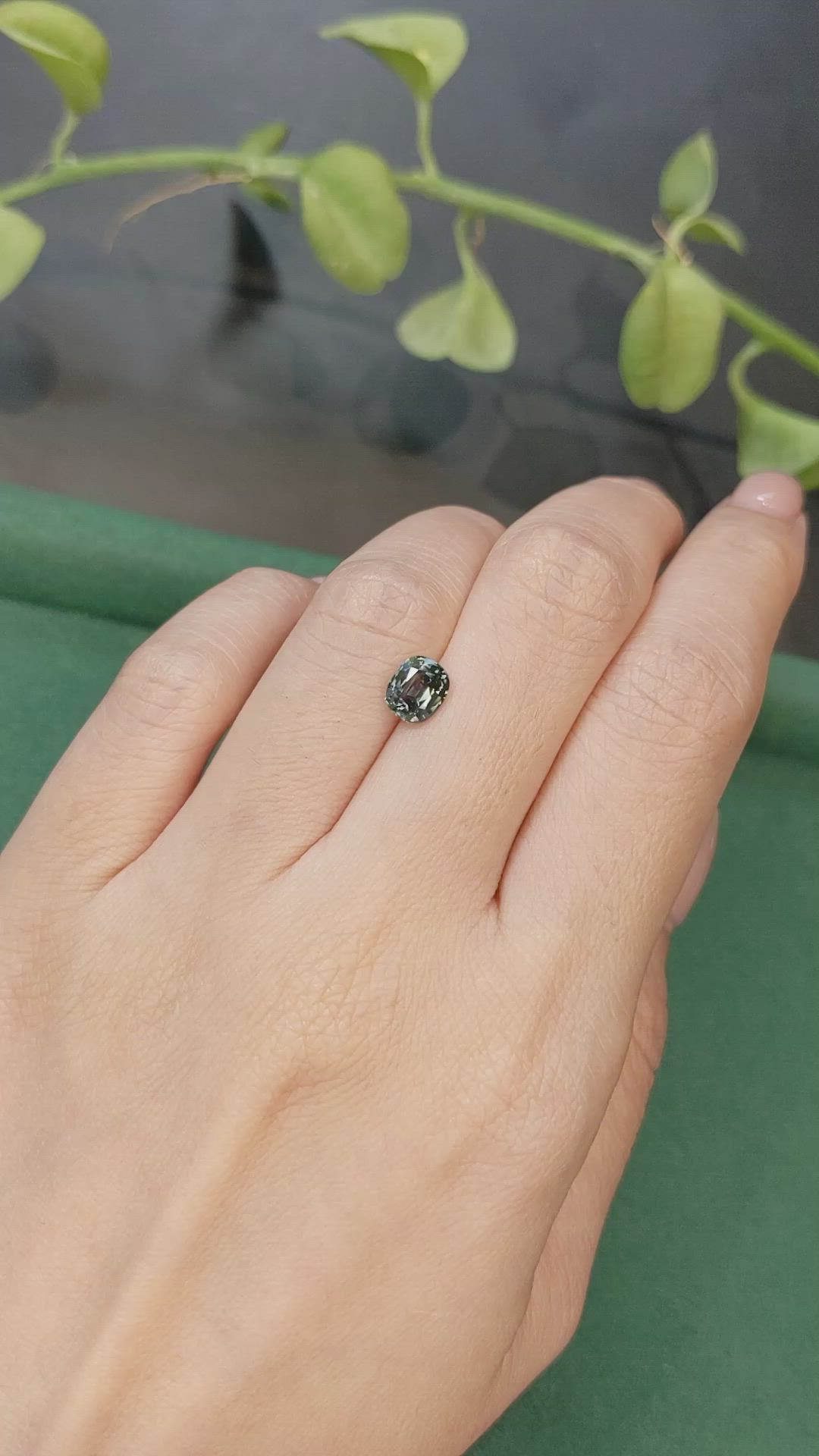 1.38 Ct. Bluish Green Sapphire from Montana Size Video