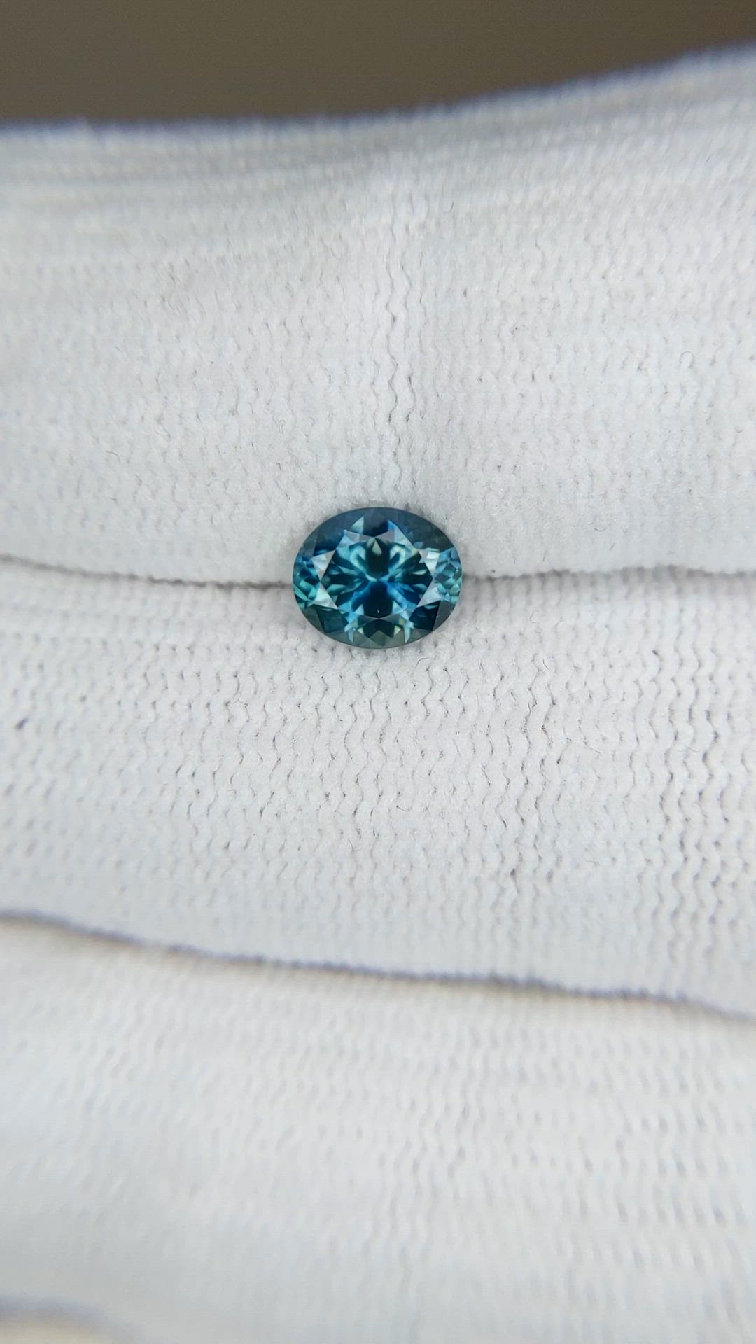 1.09 Ct. Greenish Blue Sapphire from Montana Size Video