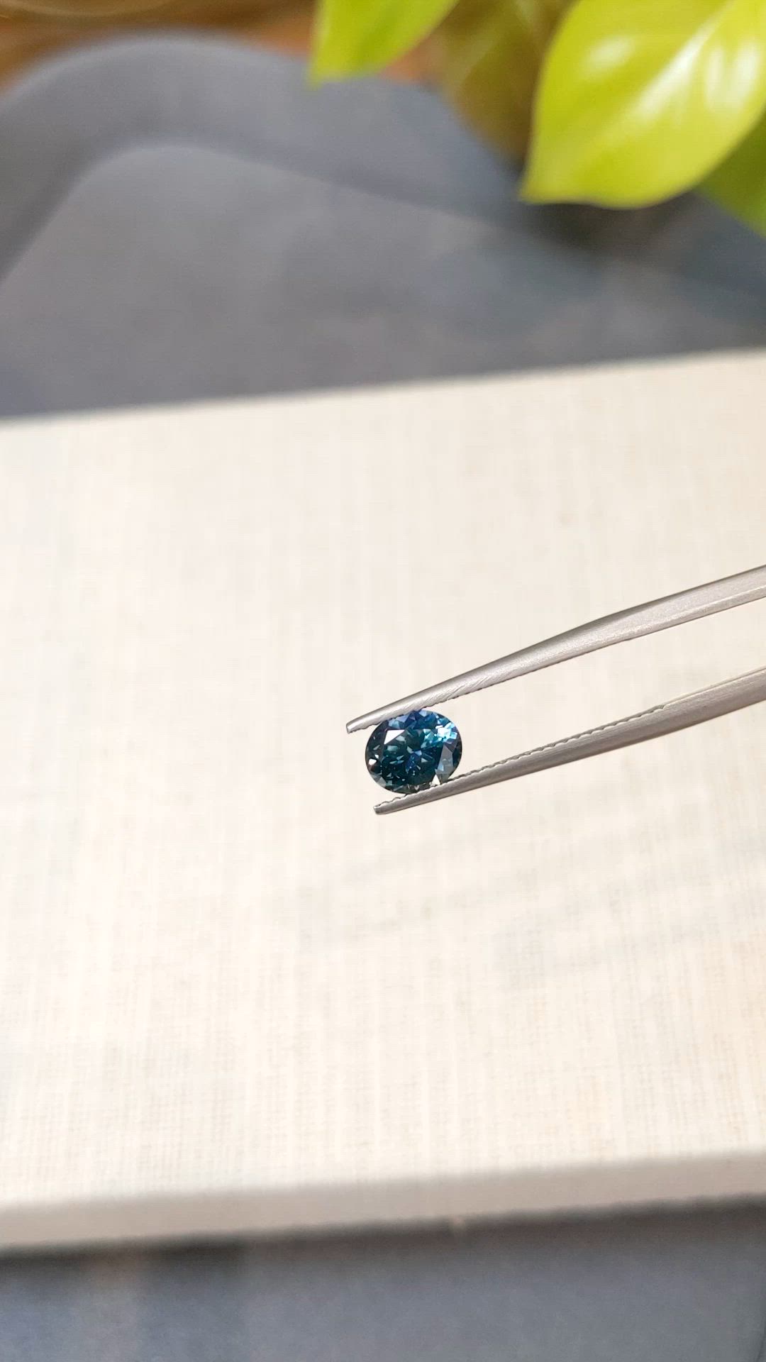 1.09 Ct. Greenish Blue Sapphire from Montana Size Video