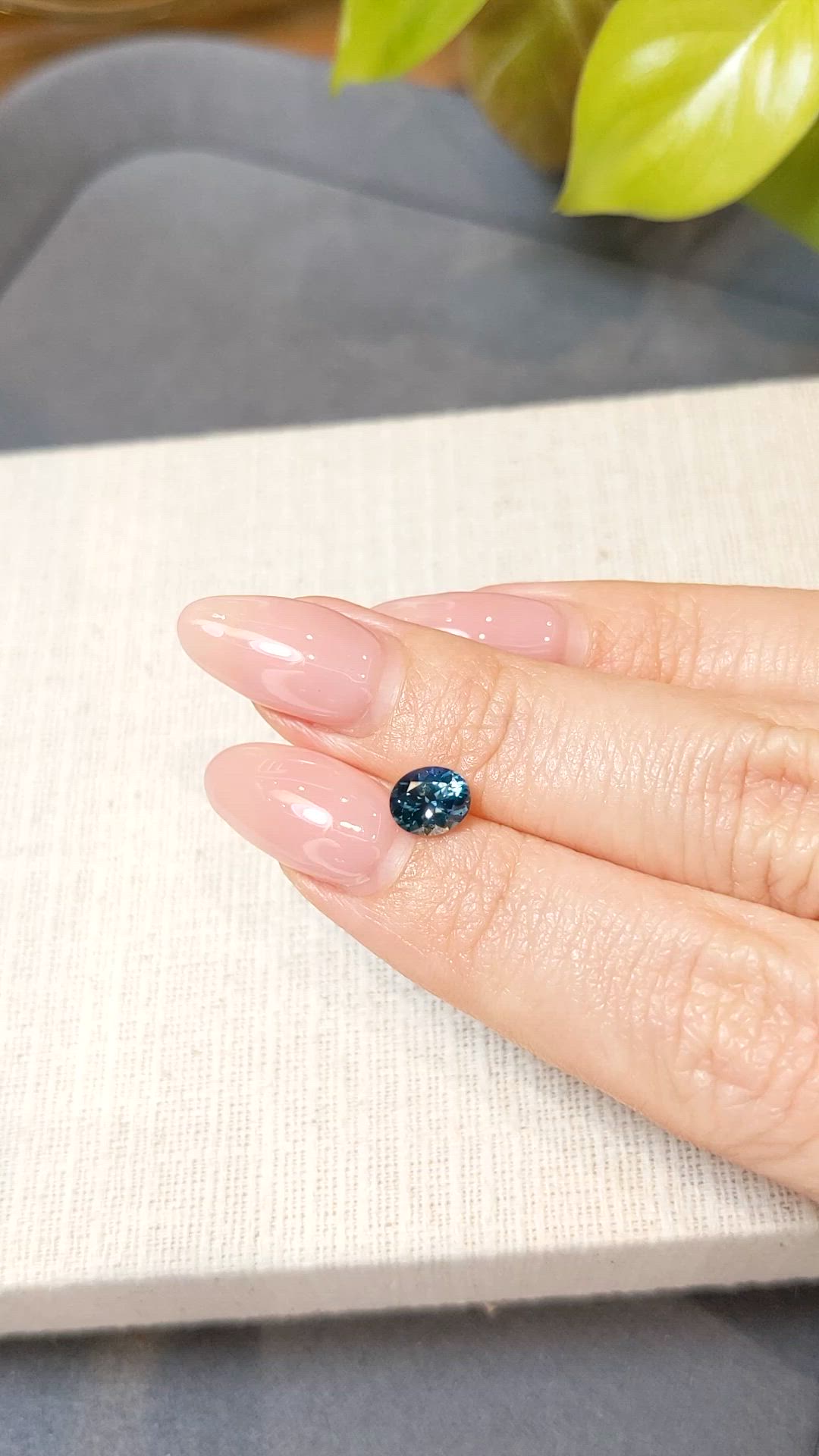 1.09 Ct. Greenish Blue Sapphire from Montana Size Video