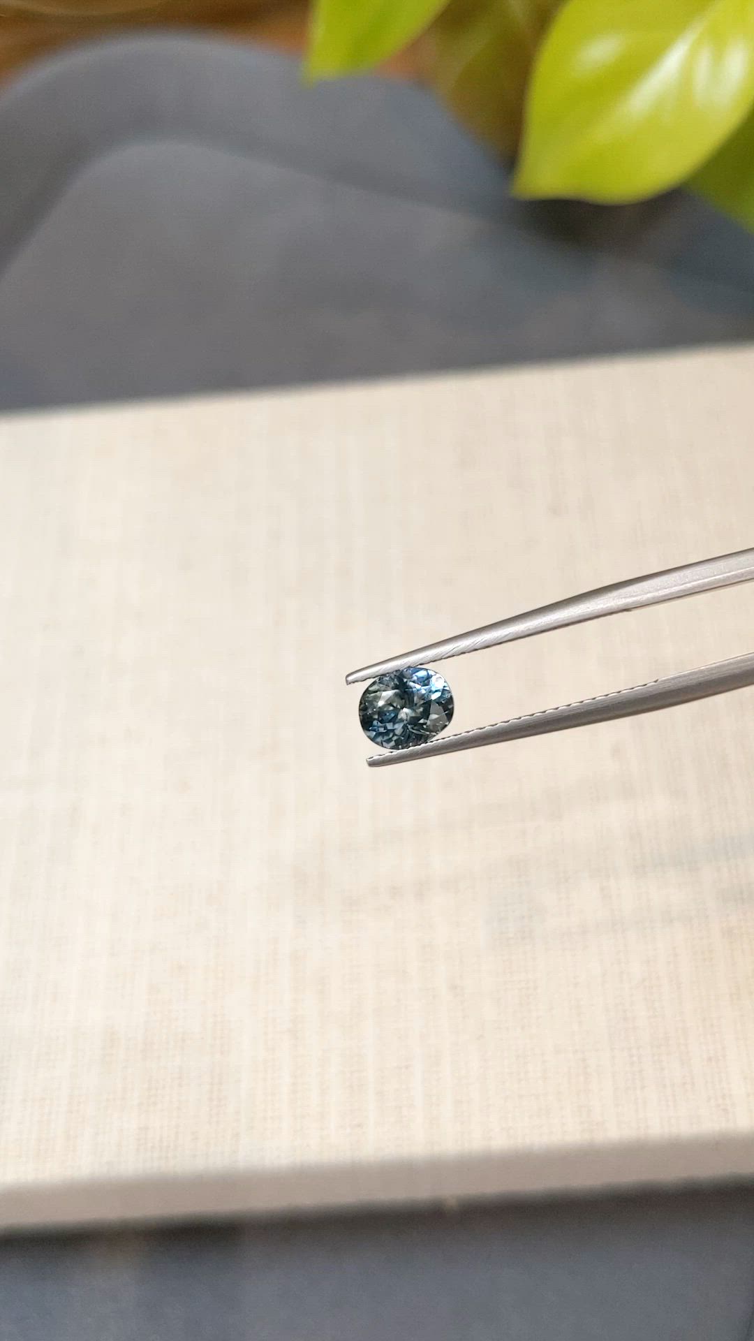 1.21 Ct. Greenish Blue Sapphire from Montana Size Video