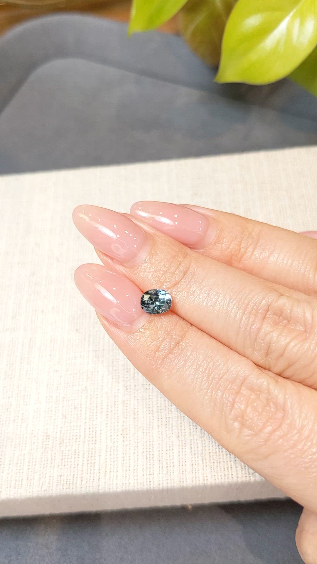 1.21 Ct. Greenish Blue Sapphire from Montana Size Video