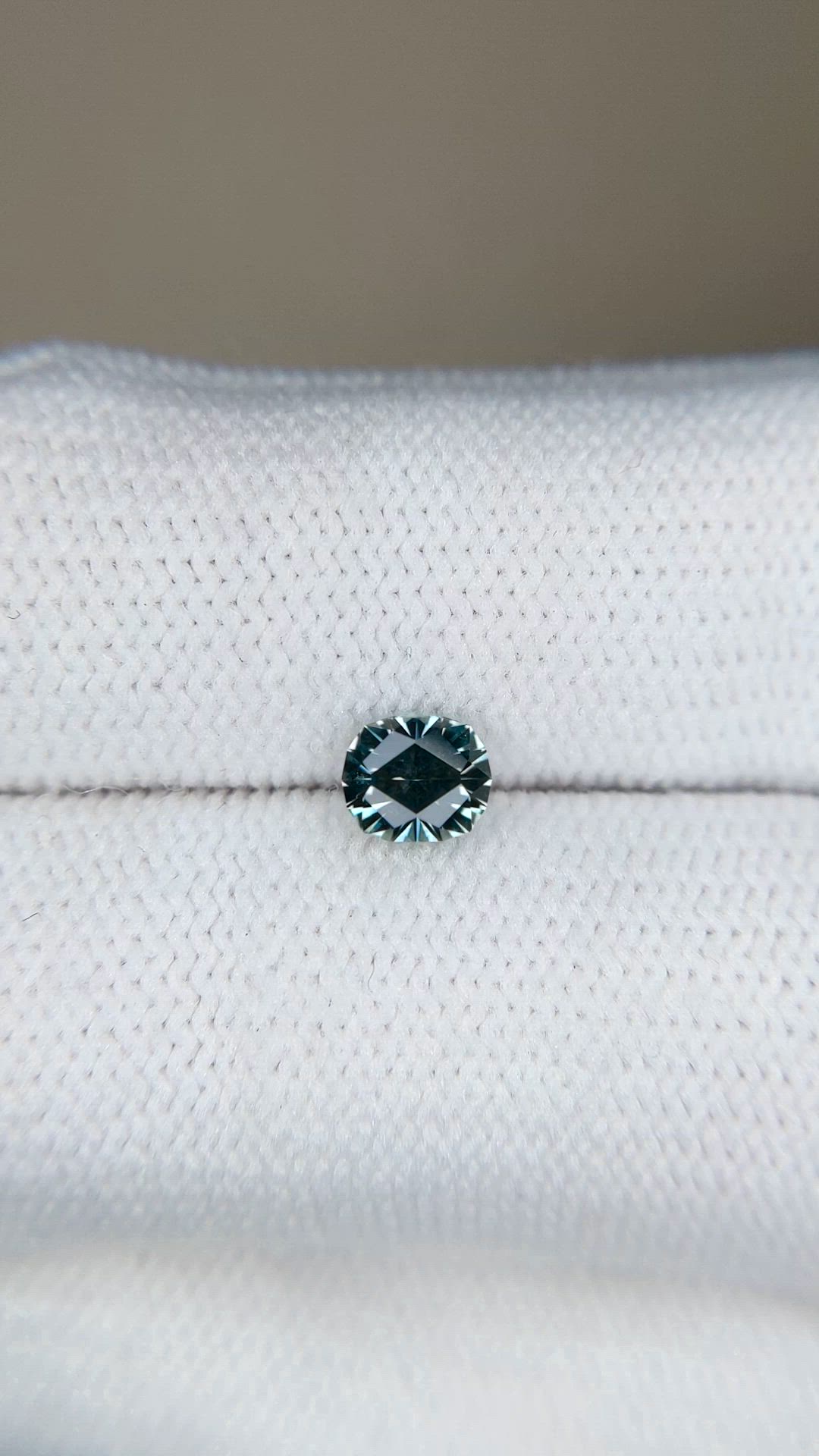0.63 Ct. Bluish Green Sapphire from Montana Size Video