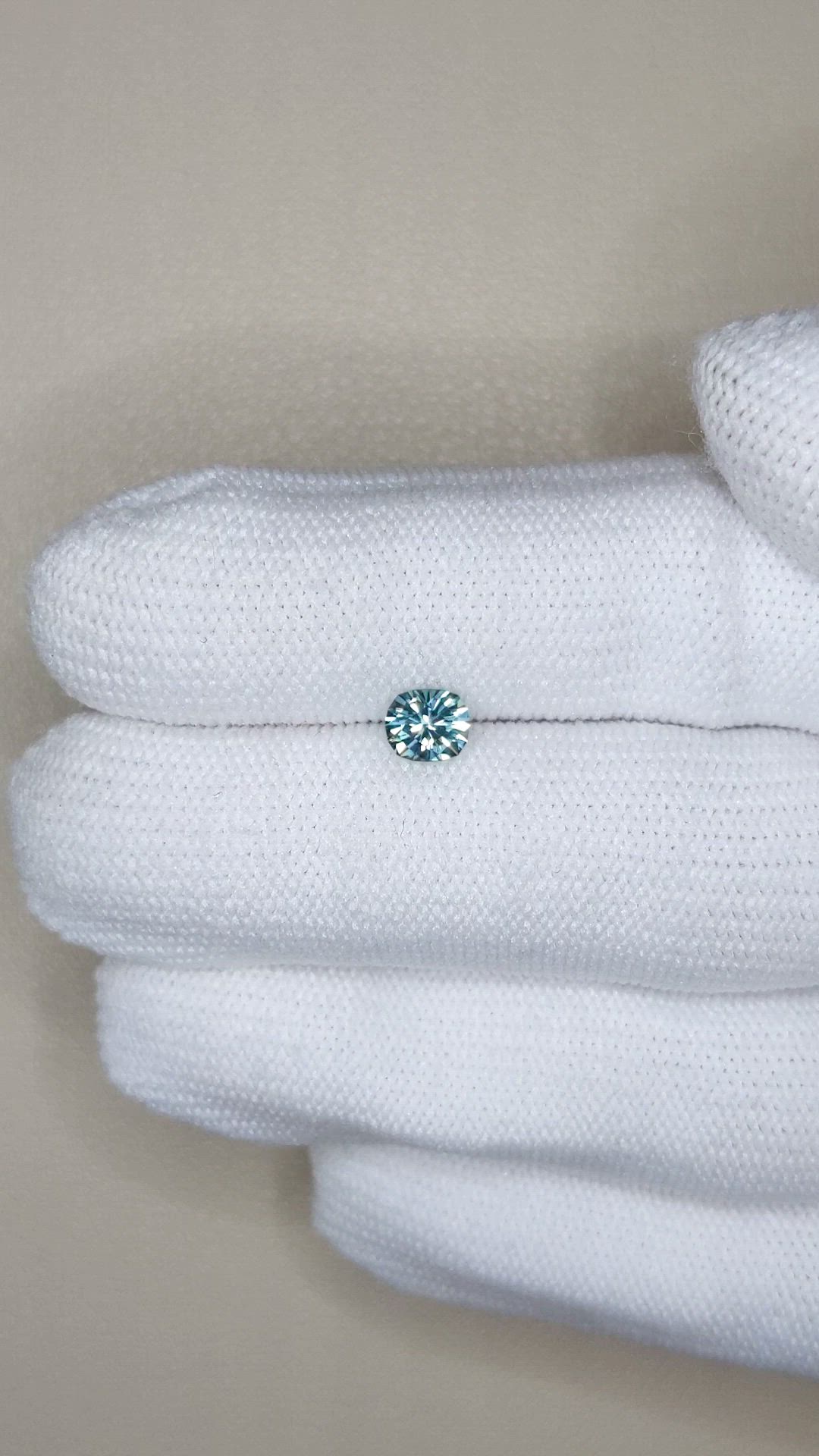 0.63 Ct. Bluish Green Sapphire from Montana Size Video