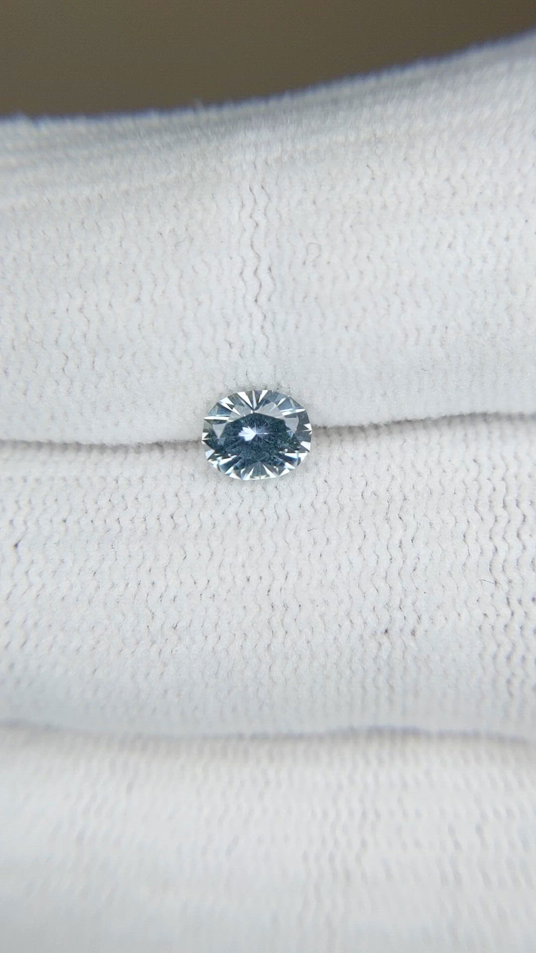 0.76 Ct. Greenish Blue Sapphire from Montana Size Video
