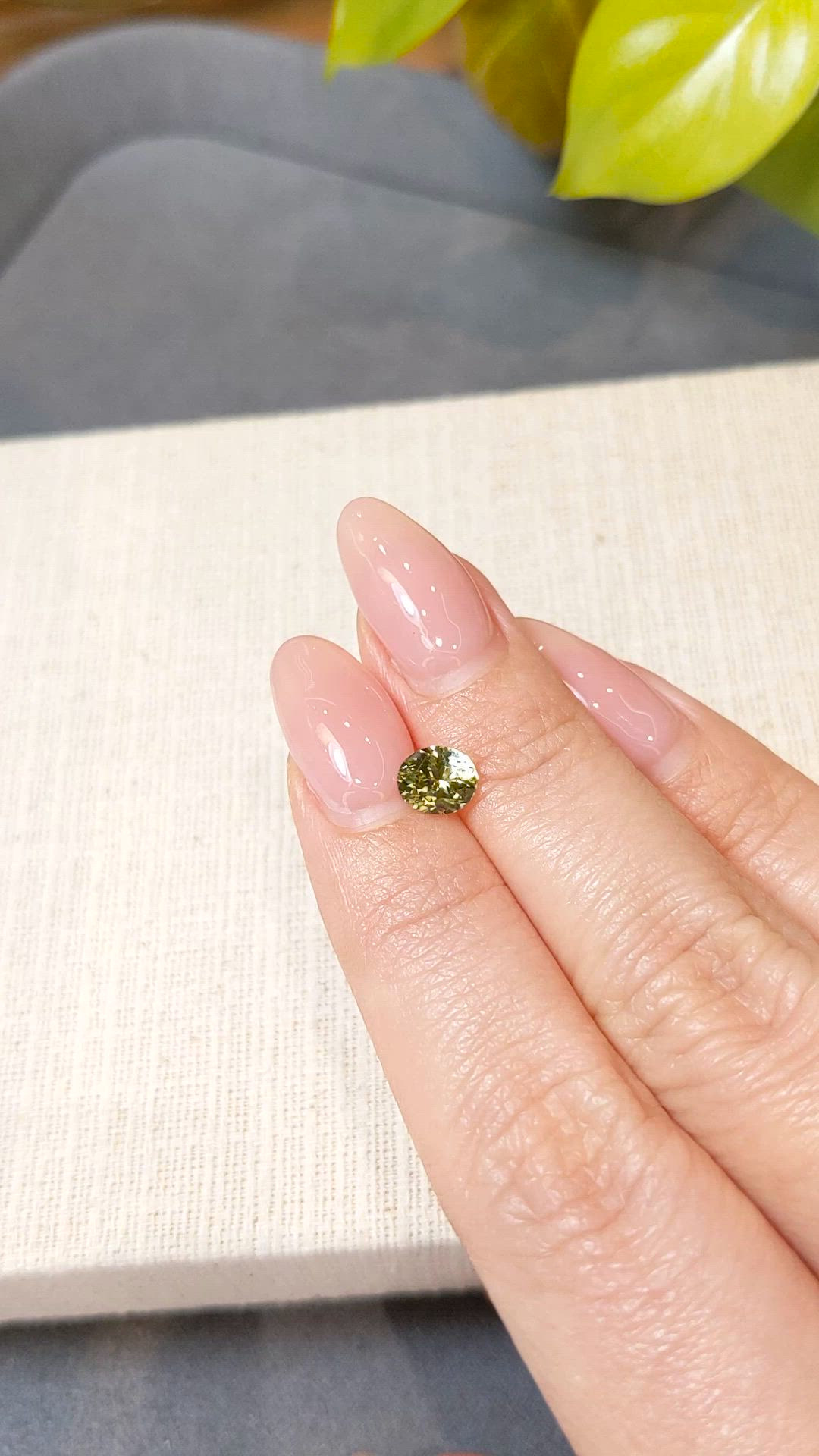 1.12 Ct. Greenish Yellow Sapphire from Montana Size Video