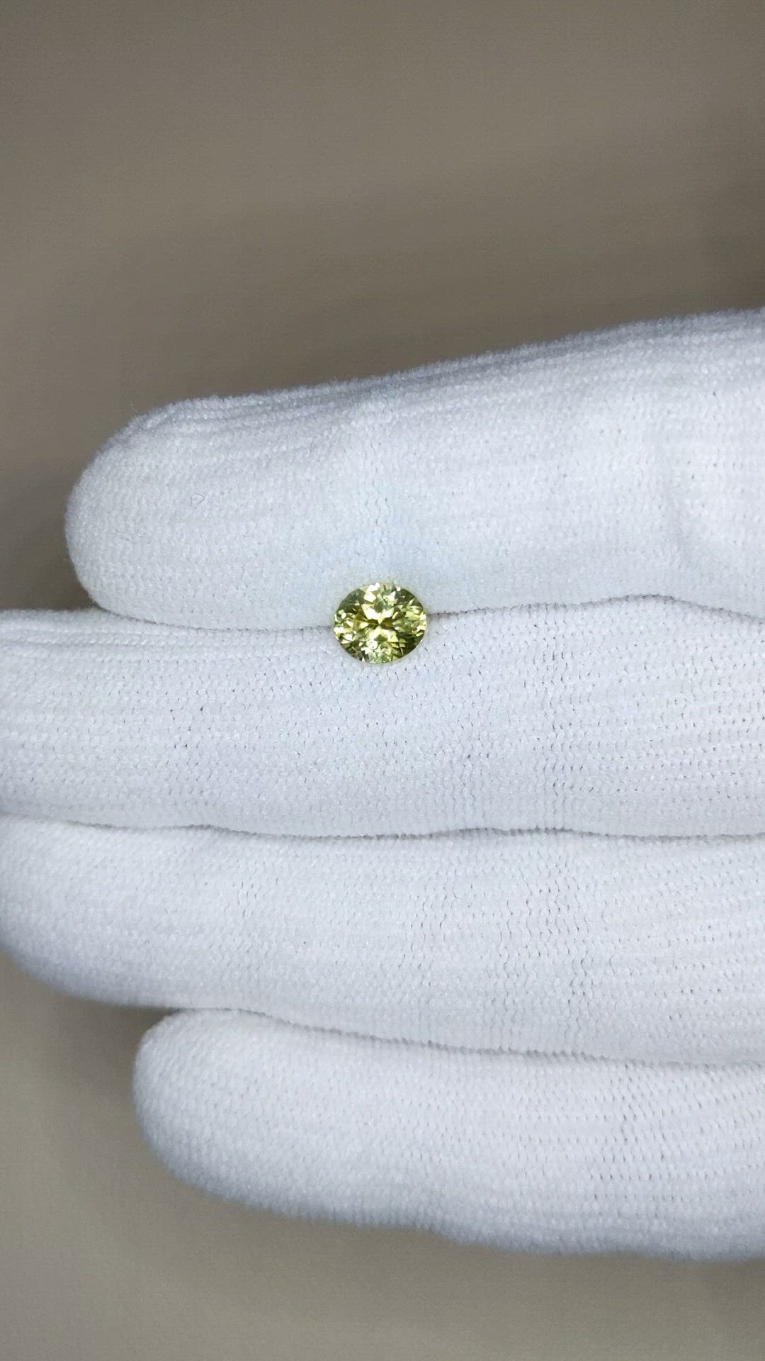 1.12 Ct. Greenish Yellow Sapphire from Montana Size Video