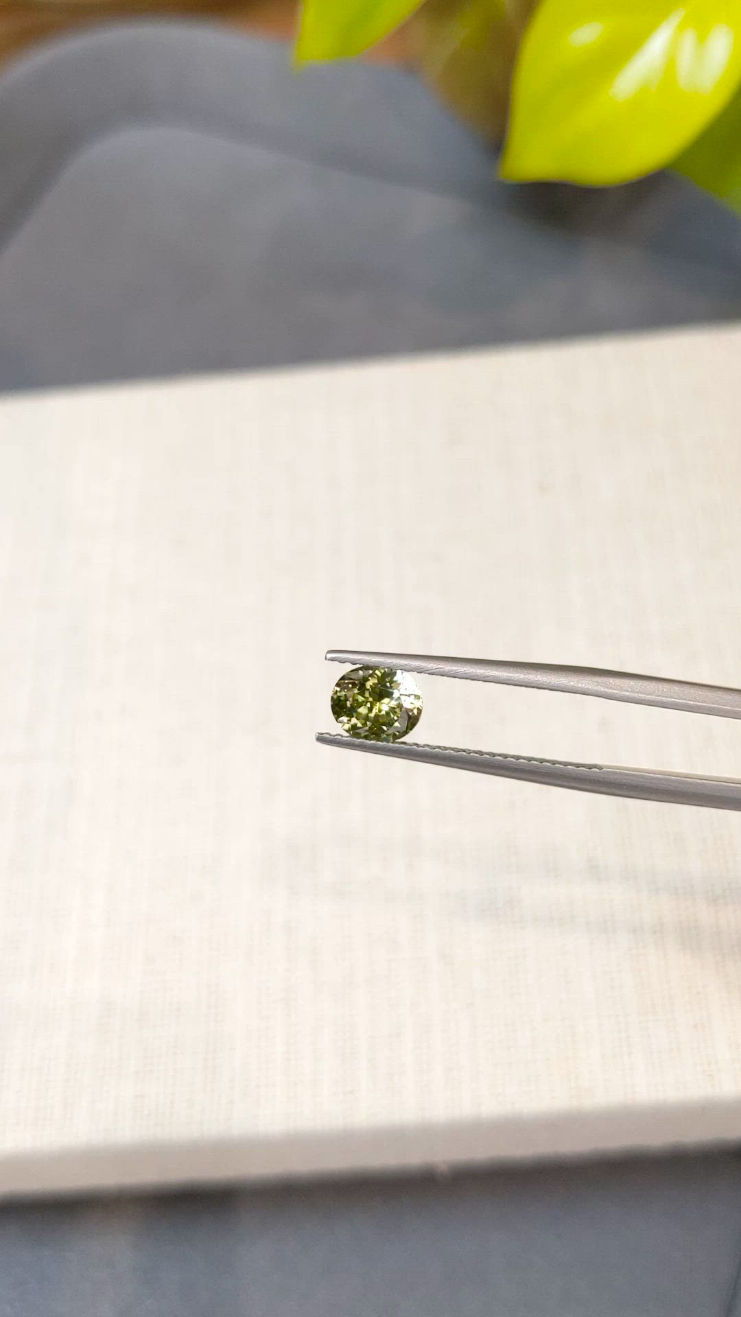 1.12 Ct. Greenish Yellow Sapphire from Montana Size Video